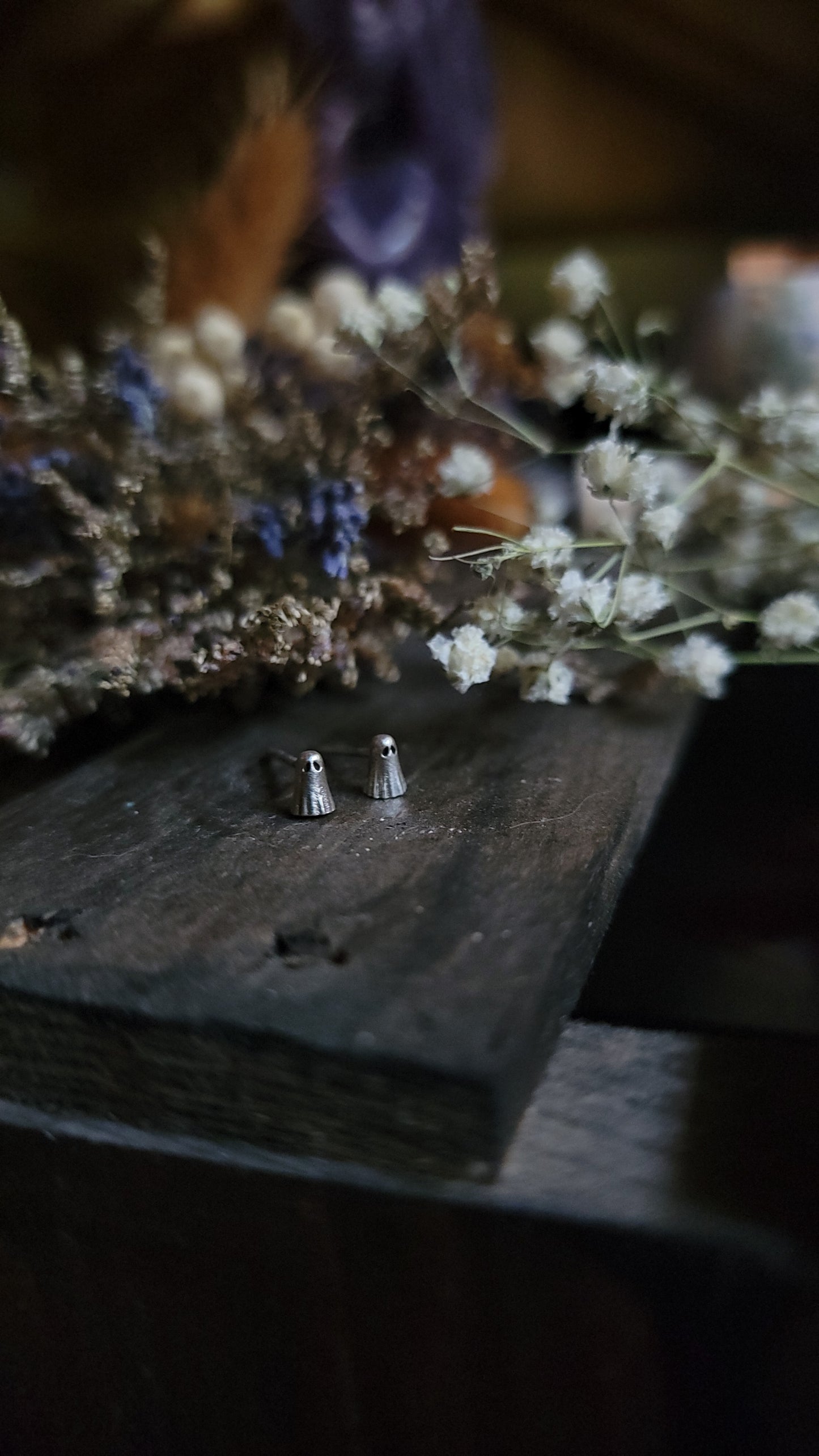 MADE TO ORDER Mini sheet ghost sterling silver stud earrings