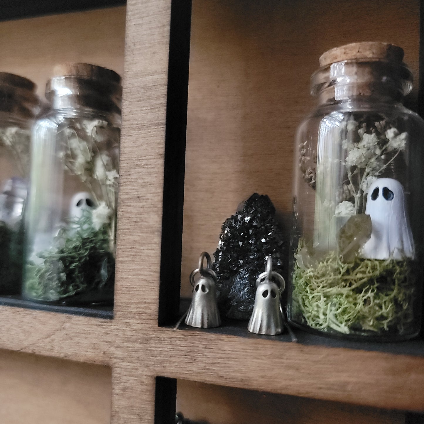 MADE TO ORDER solid silver sheet ghost dangle earrings