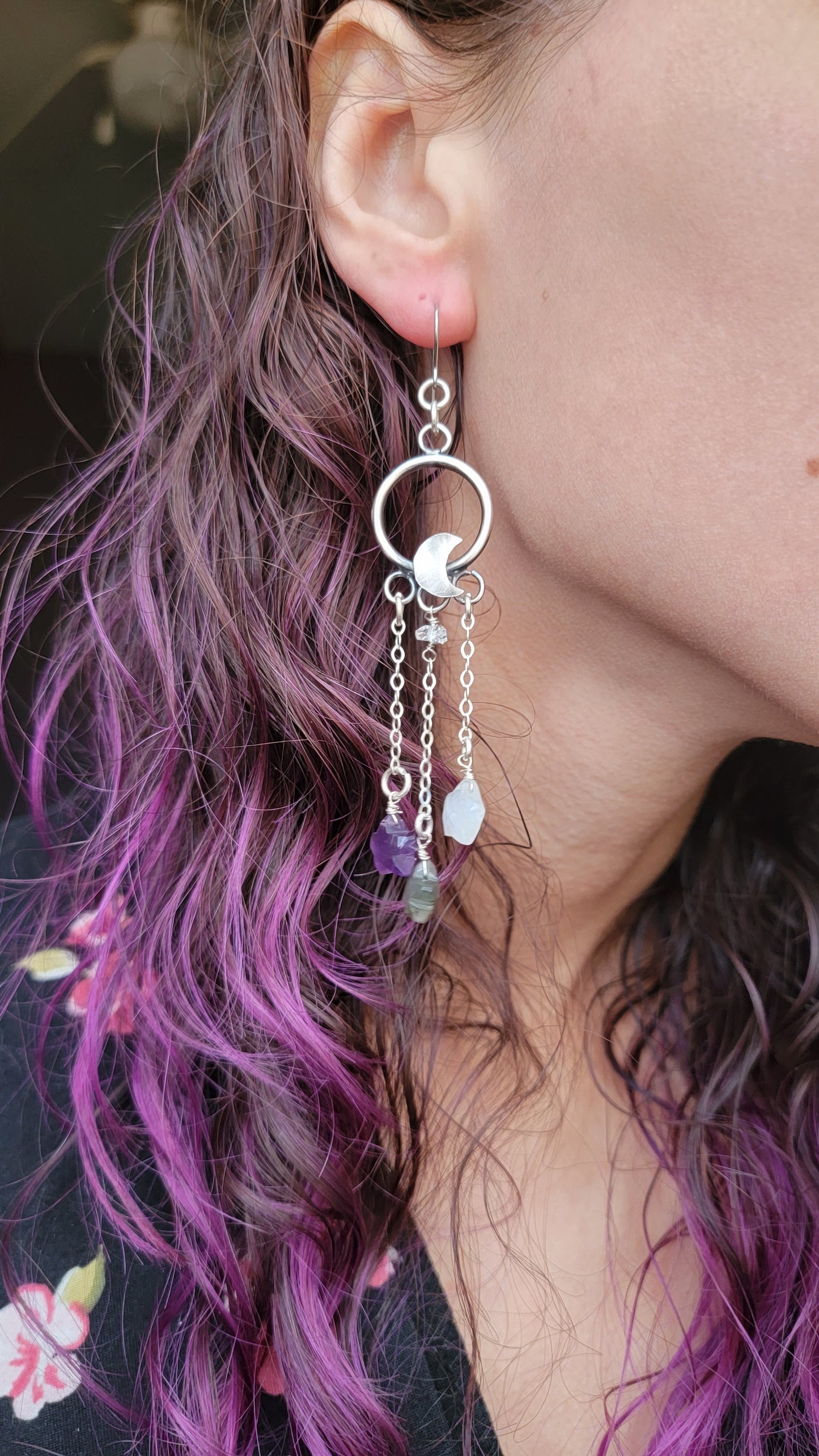 Made to Order: Sterling silver celestial star and moon earrings