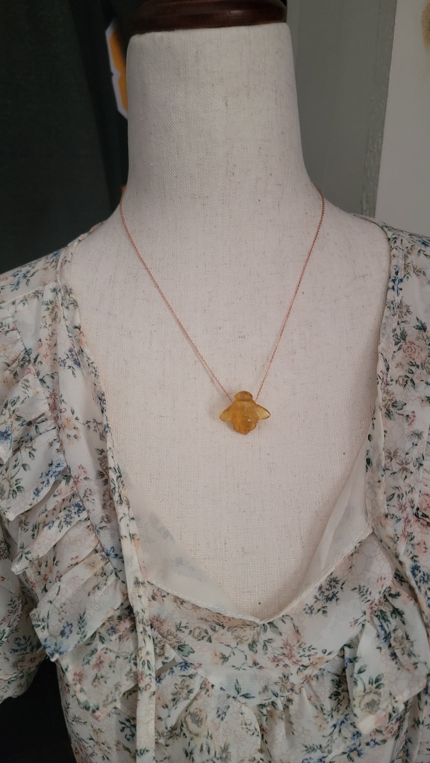 Chiapas Amber Bee Necklace