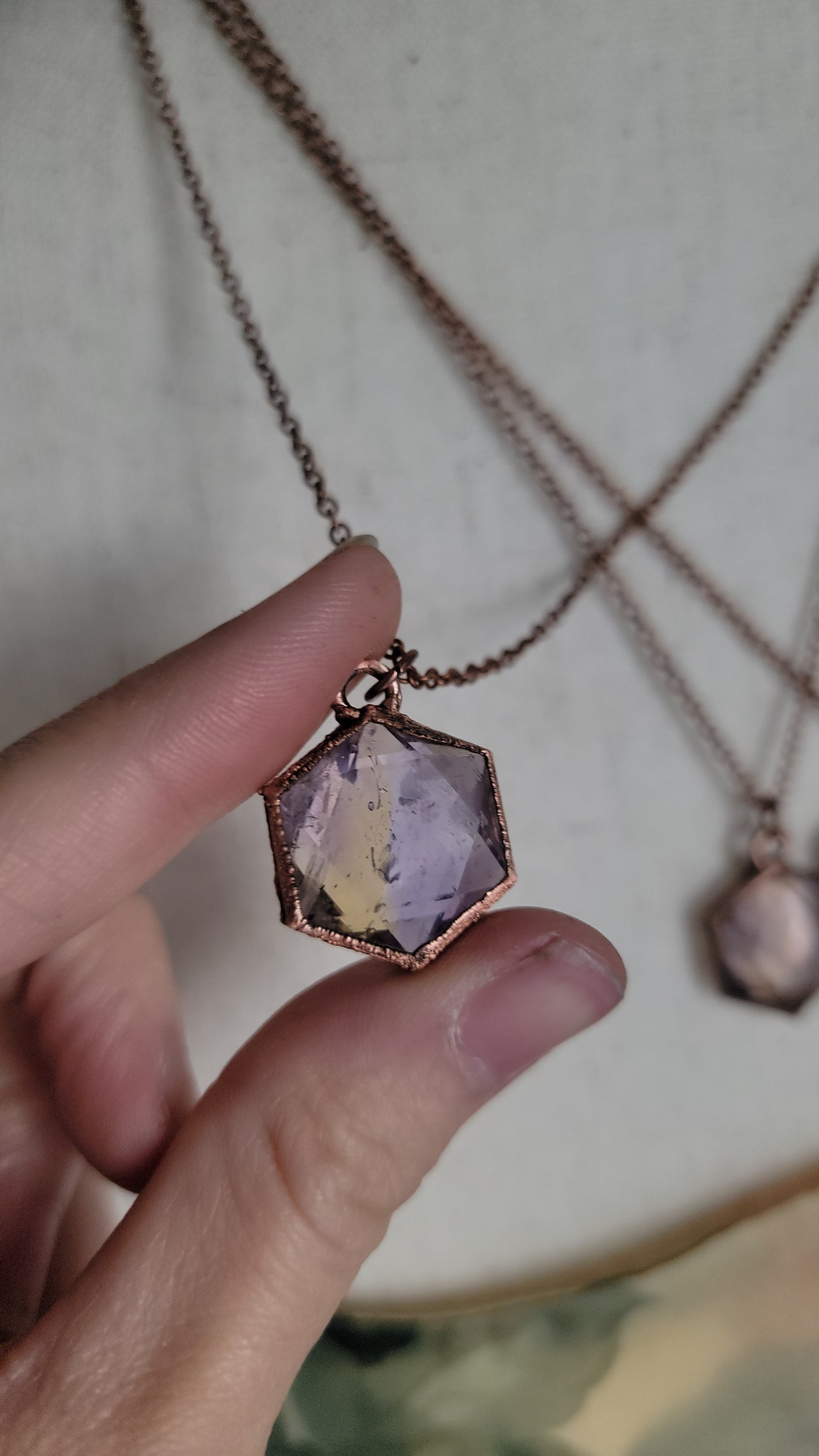 Venus Grunge: Ametrine Hexagon Copper Necklace