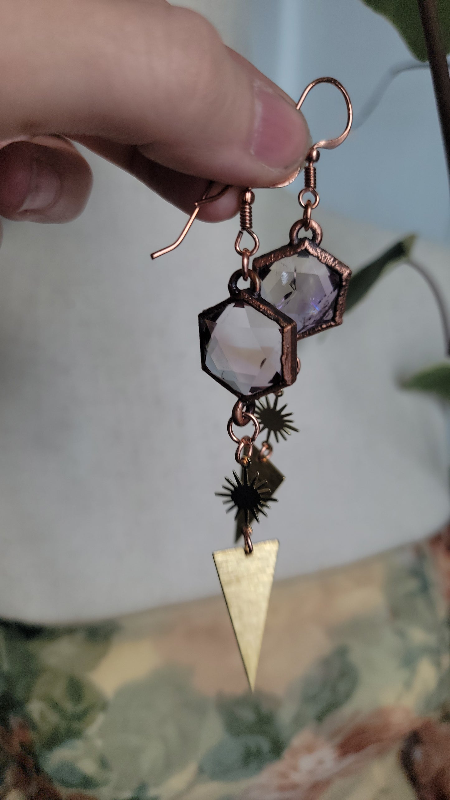 Venus Grunge: Ametrine Copper Statement Earrings 1