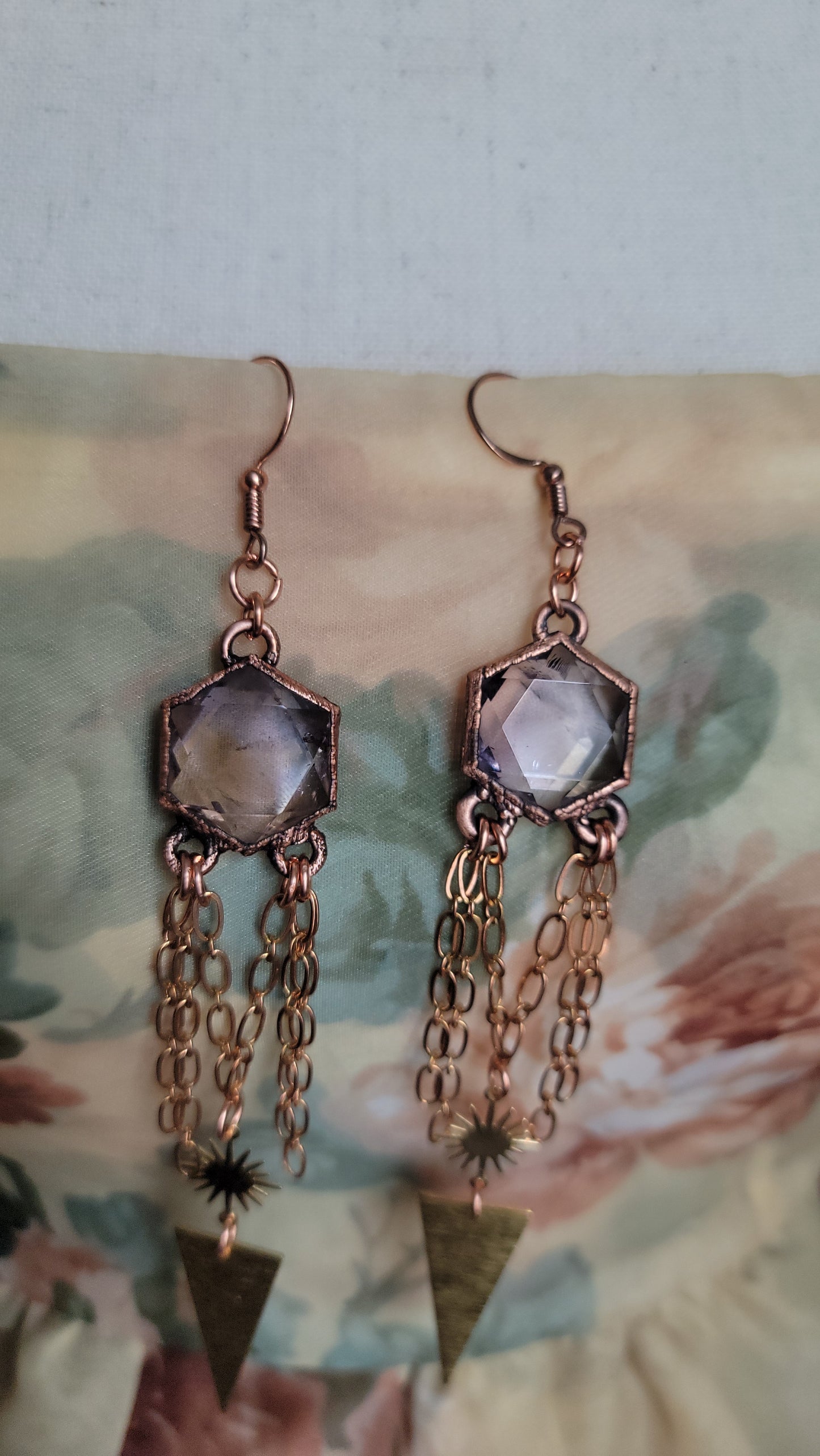 Venus Grunge: Ametrine Copper Statement Earrings 2