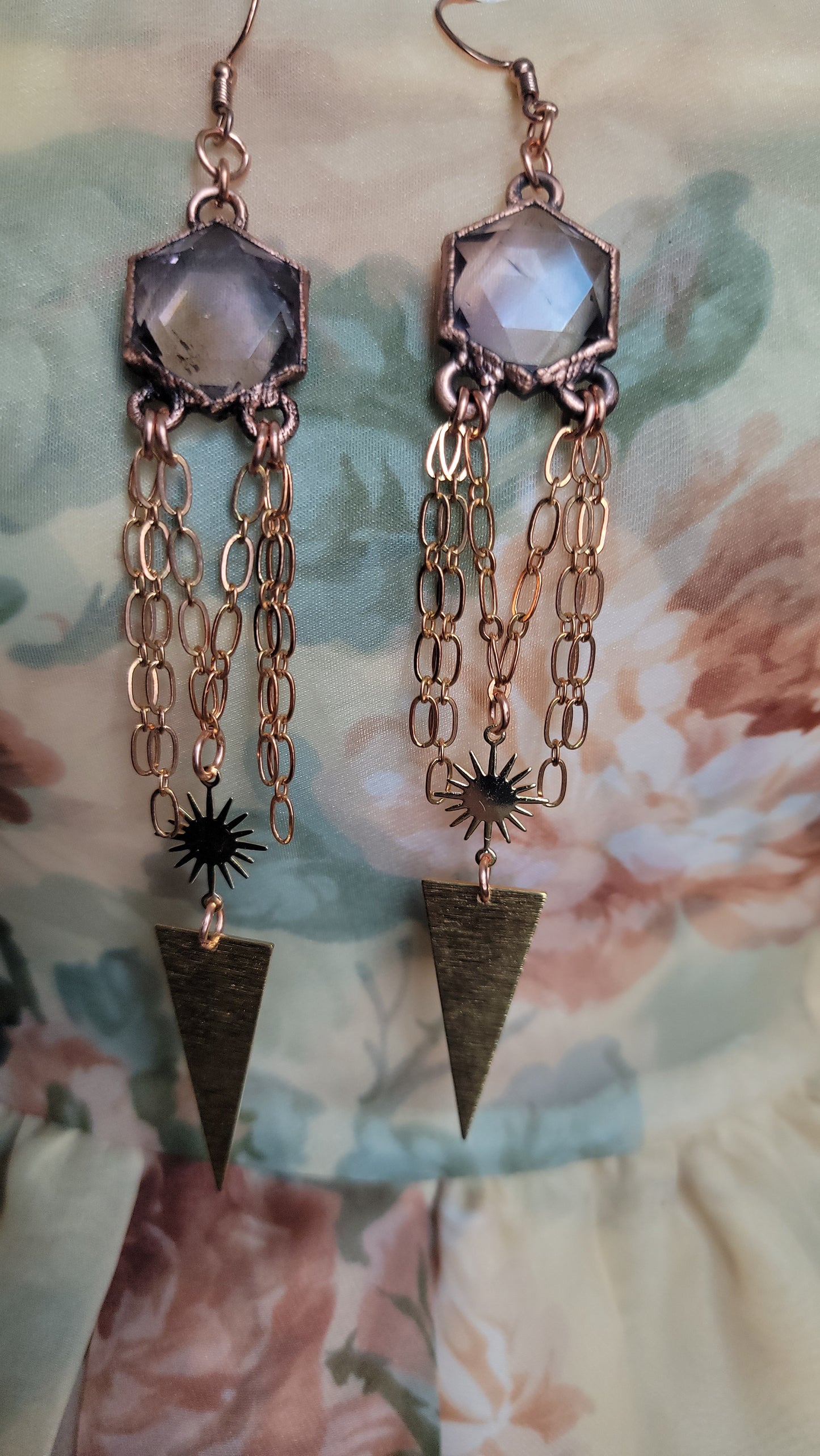 Venus Grunge: Ametrine Copper Statement Earrings 2