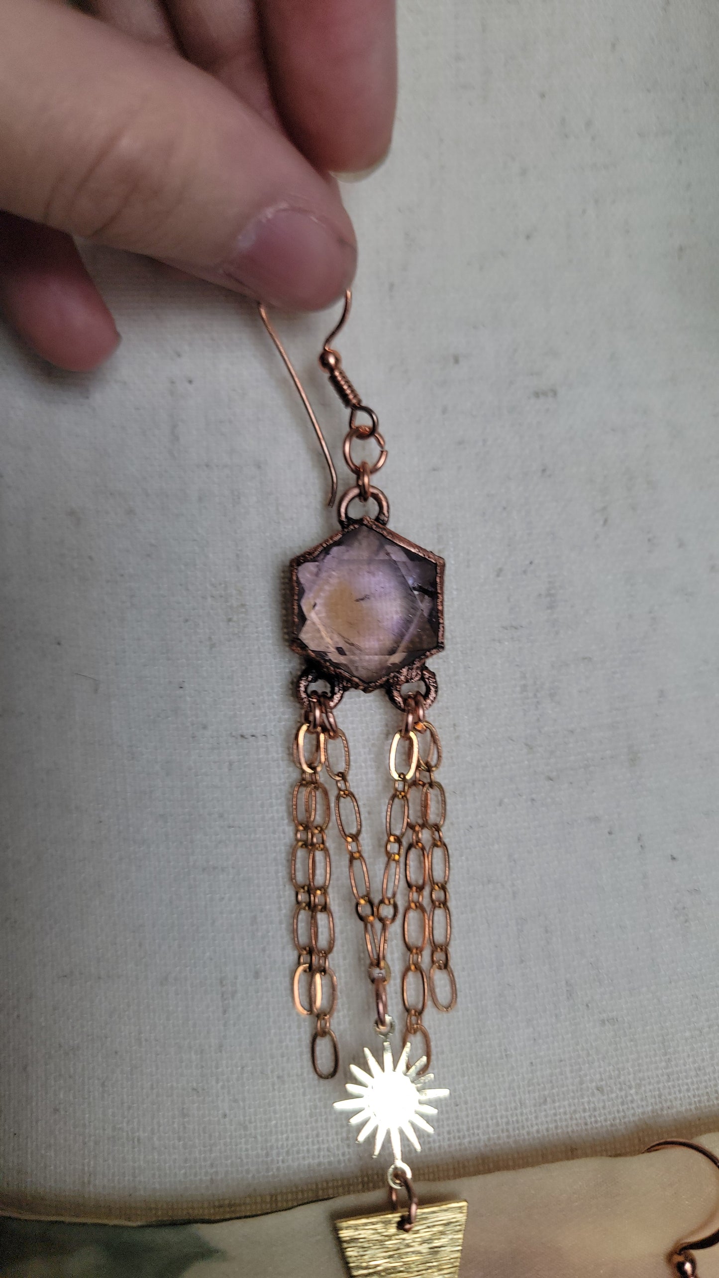 Venus Grunge: Ametrine Copper Statement Earrings 2