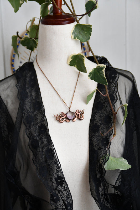 Copper Snake with Ametrine Hexagon Pendant