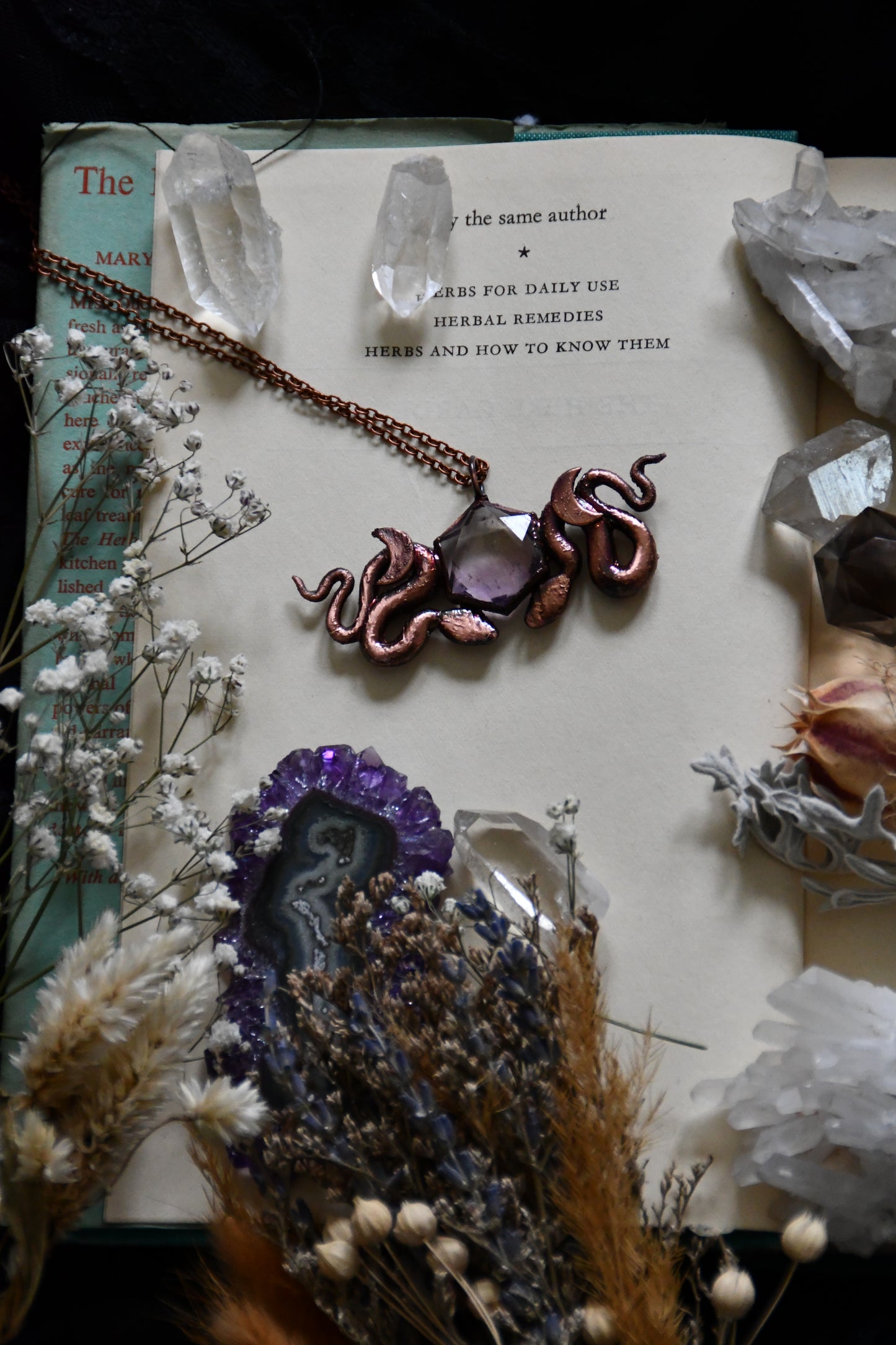 Copper Snake with Ametrine Hexagon Pendant