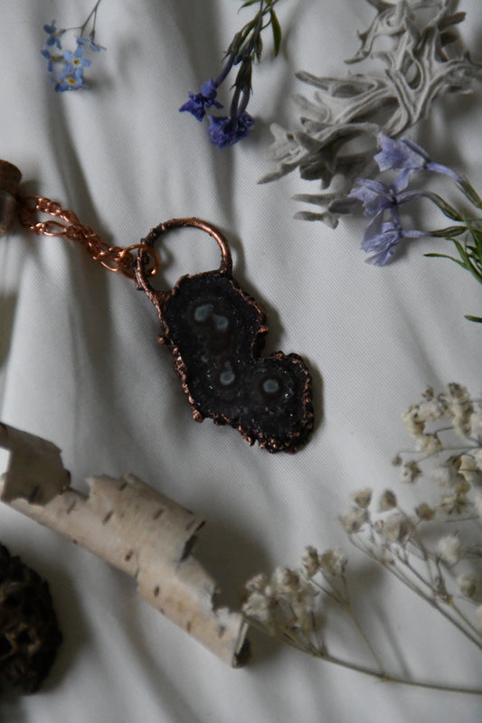 Simple Amethyst Stalactite Copper Necklace