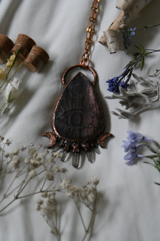 Protective Eye Engraved Labradorite pendant