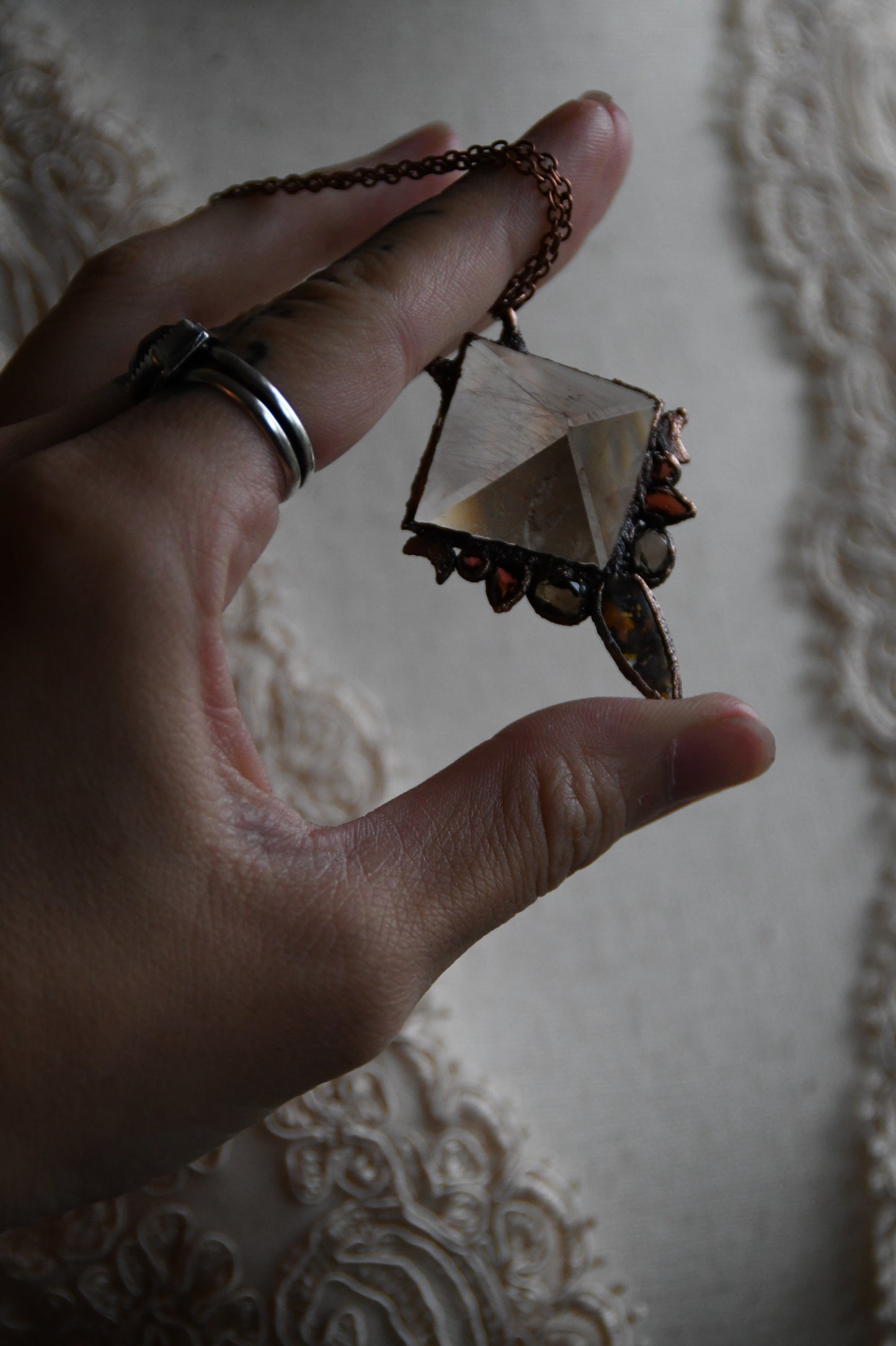 Relics: Glimmers of Hope Rutilated Quartz Copper Necklace