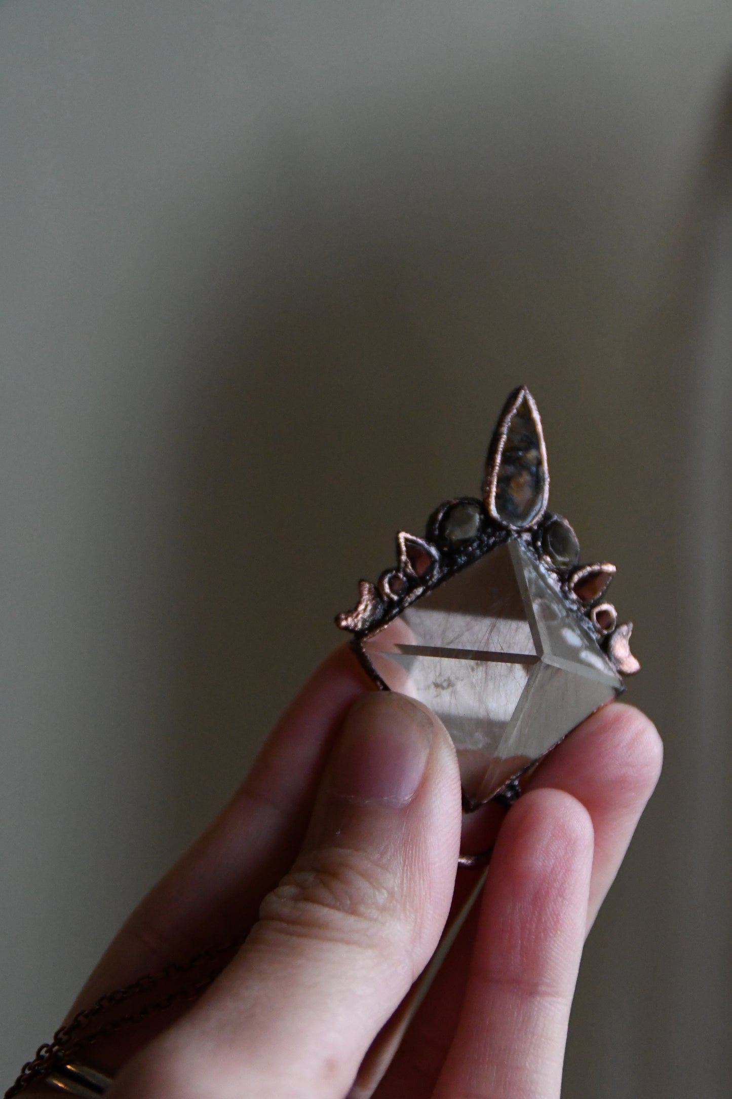 Relics: Glimmers of Hope Rutilated Quartz Copper Necklace