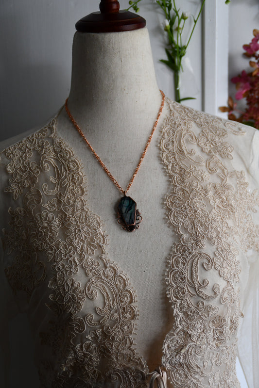 Ritual: Abalone Shell Coffin with Smokey Quartz Copper Pendant