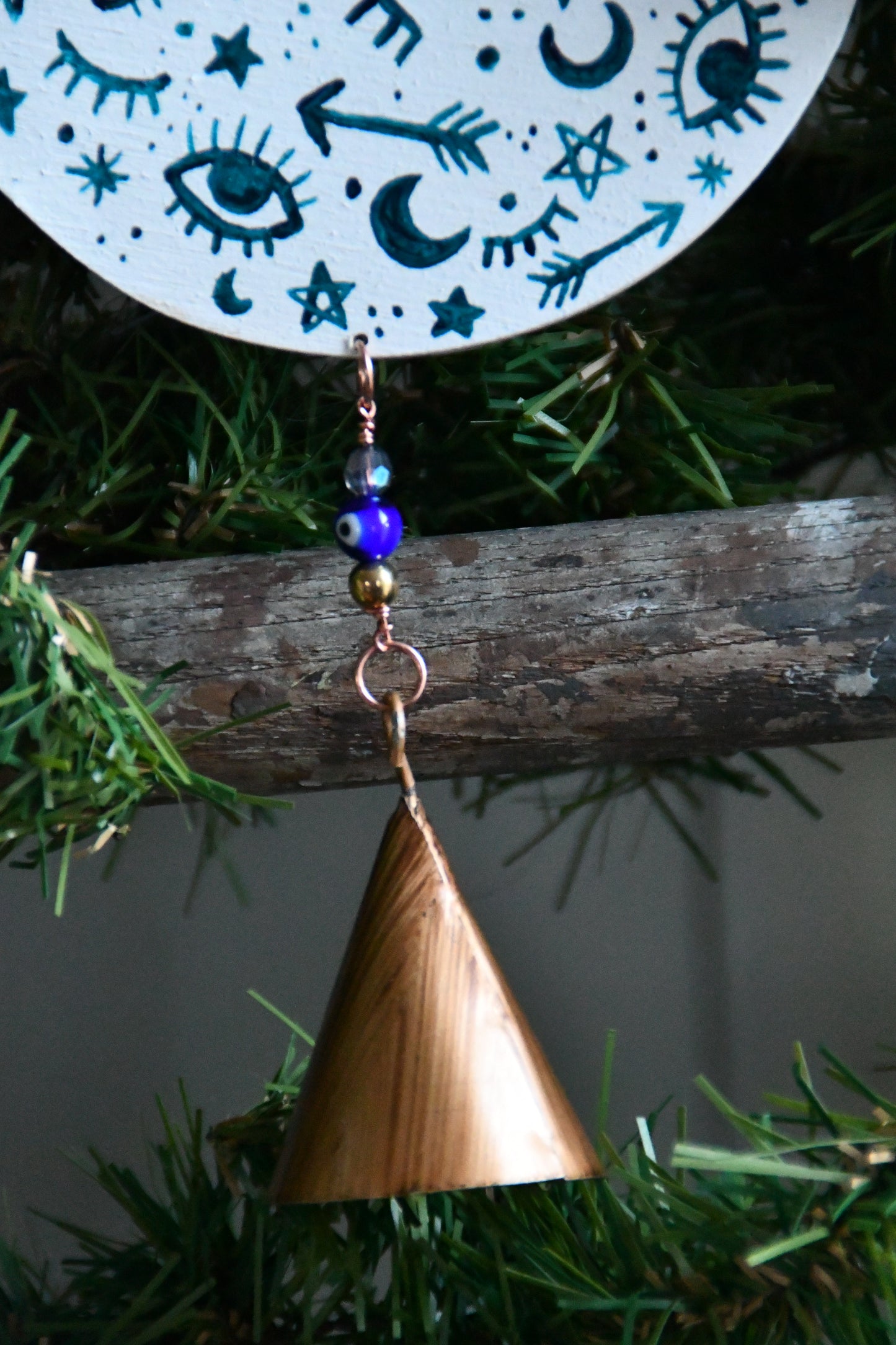 Protective Eye Collage Hand Painted Ornament