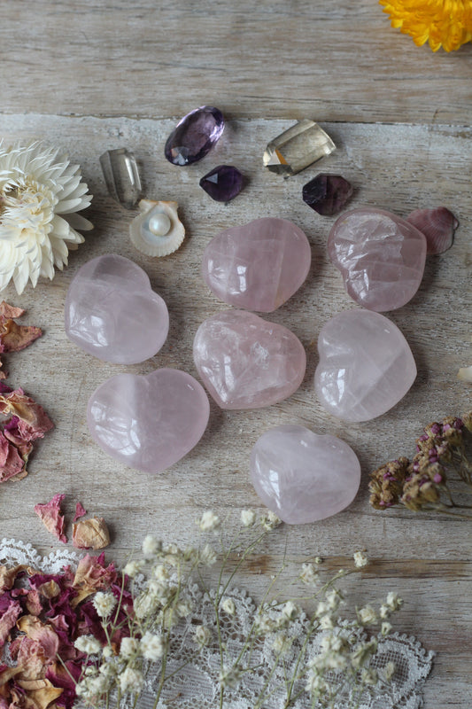 Rose Quartz Puffy Hearts