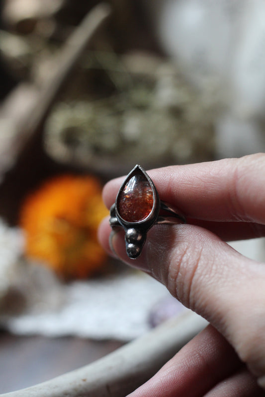 Perfectly Imperfect Sunstone Sterling Silver Ring Size 7.5