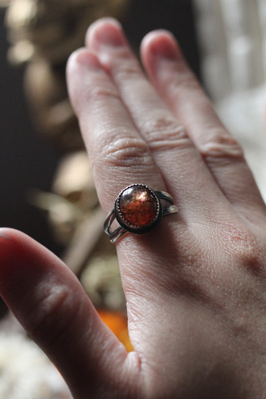 Perfectly Imperfect Sunstone Sterling Silver Ring Size 9