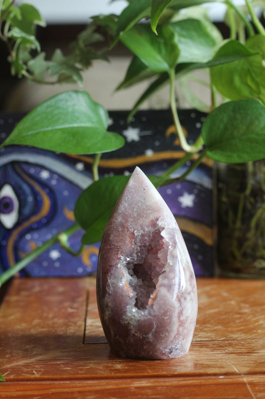 Flower Agate Semi Polished Flame