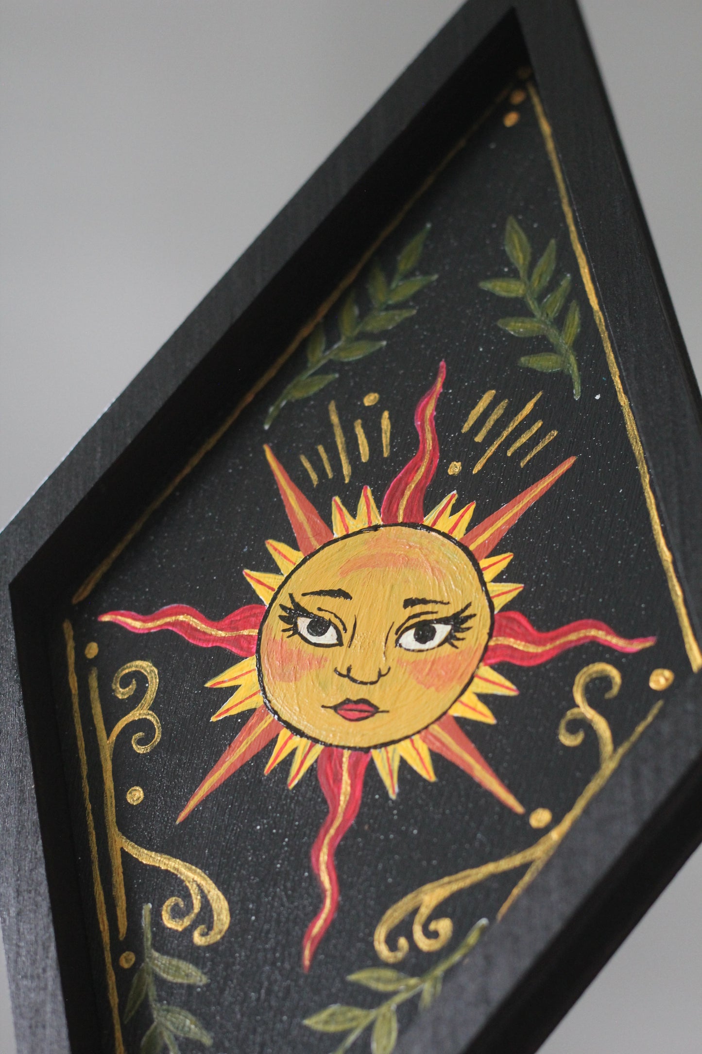 Celestial Sun Hand Painted Crystal Tray