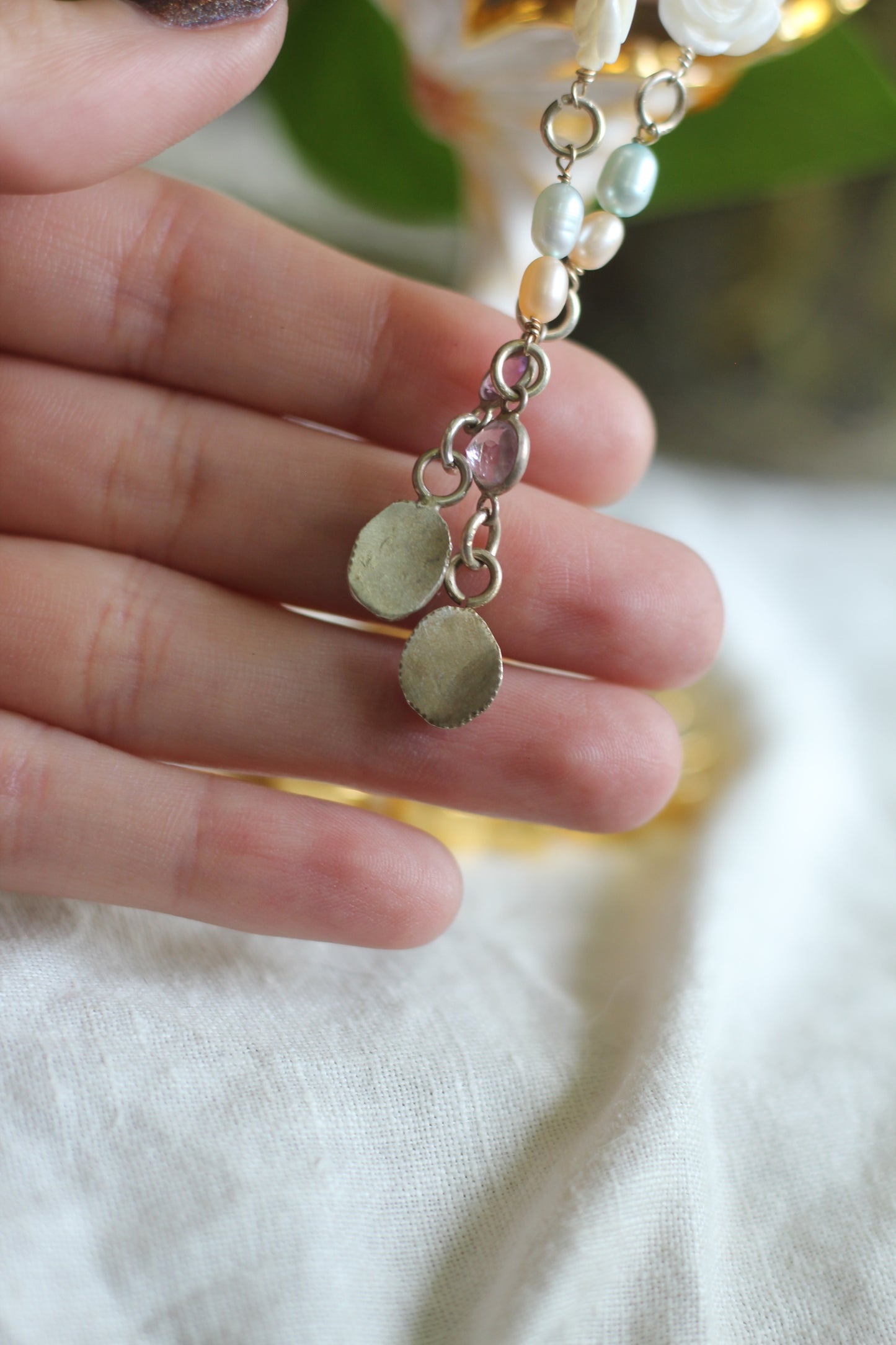 Sterling Silver Crescent Moon and Opal Earrings
