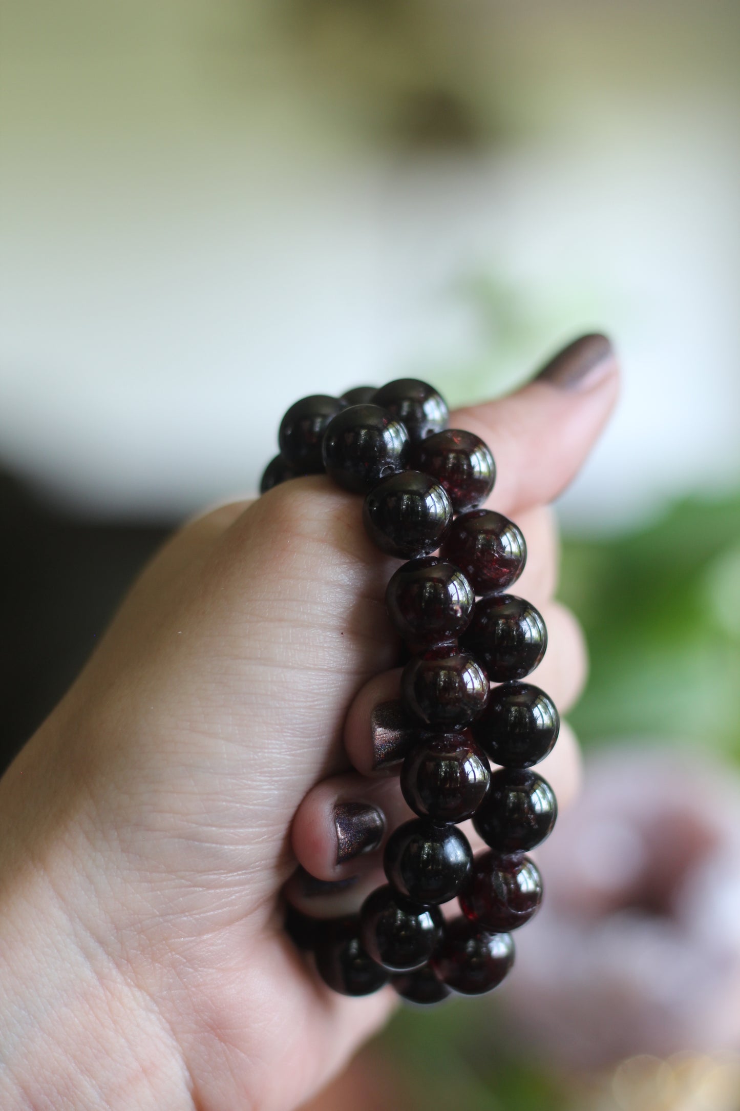 Chunky Gemmy Garnet Stretch Bracelet