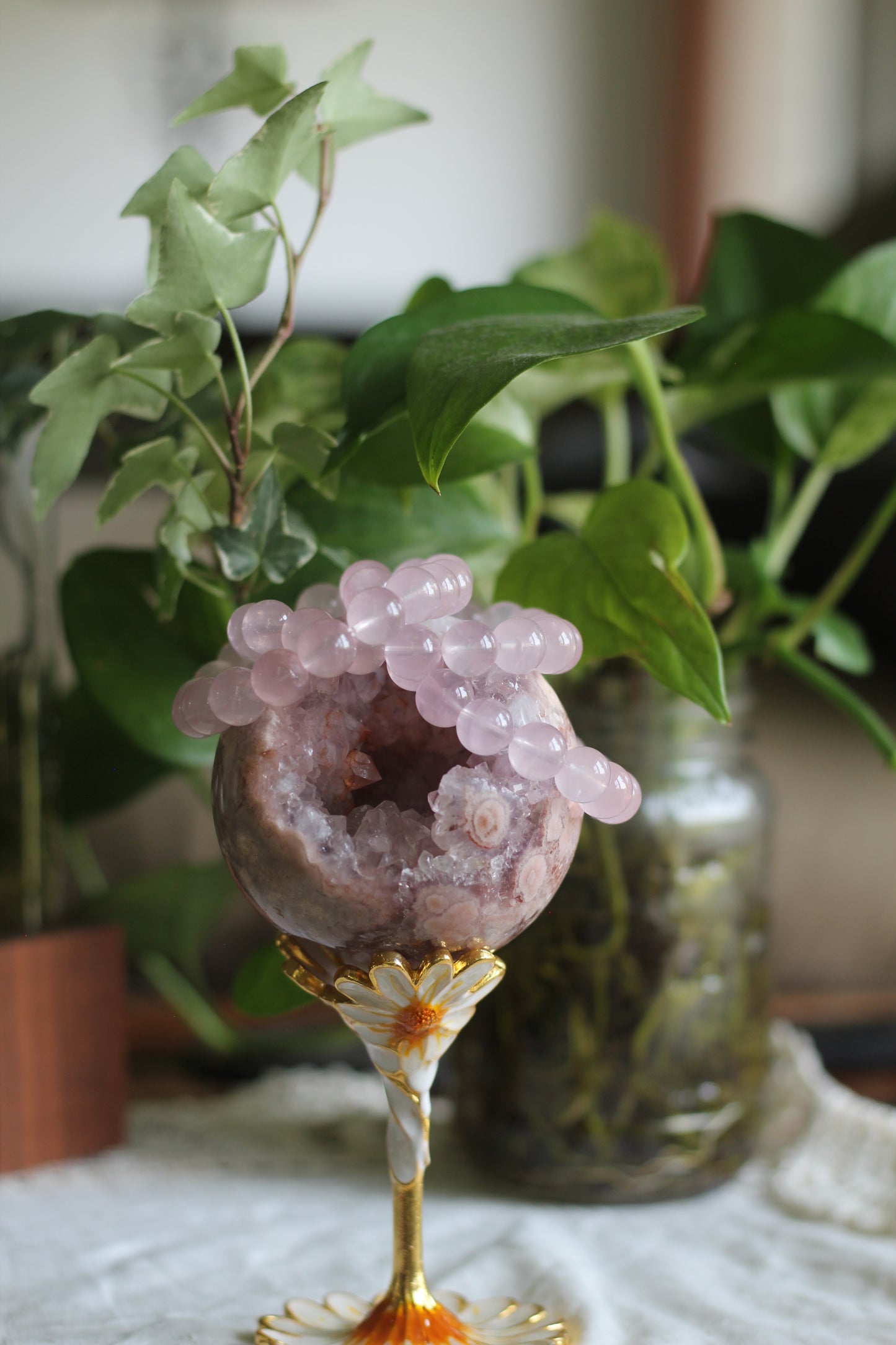 Chunky Rose Quartz Stretch Bracelet