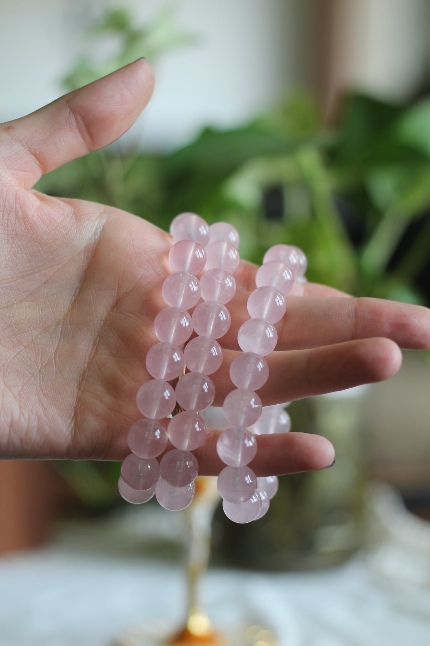 Chunky Rose Quartz Stretch Bracelet