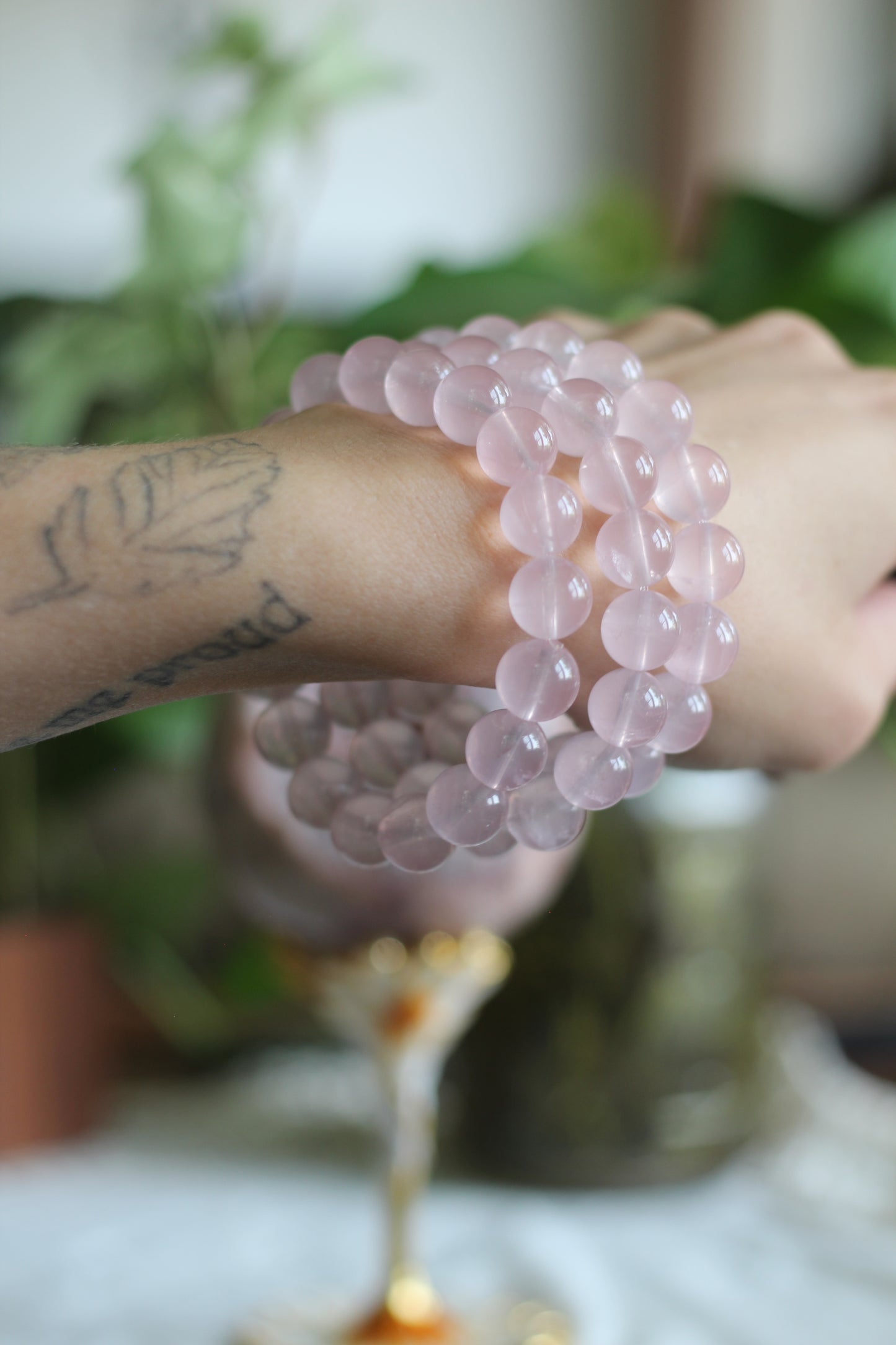 Chunky Rose Quartz Stretch Bracelet