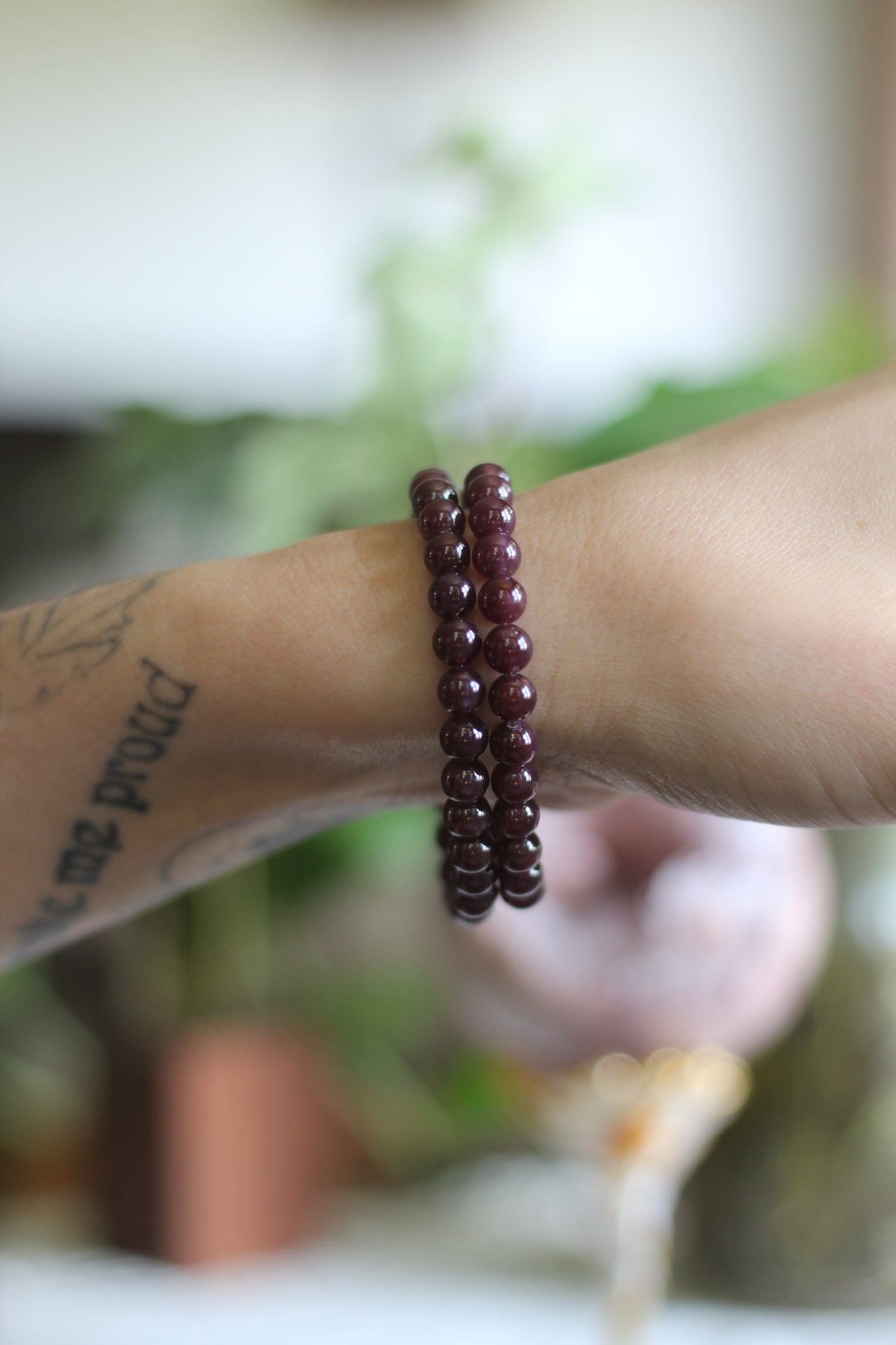 Star Garnet Stretch Bracelet