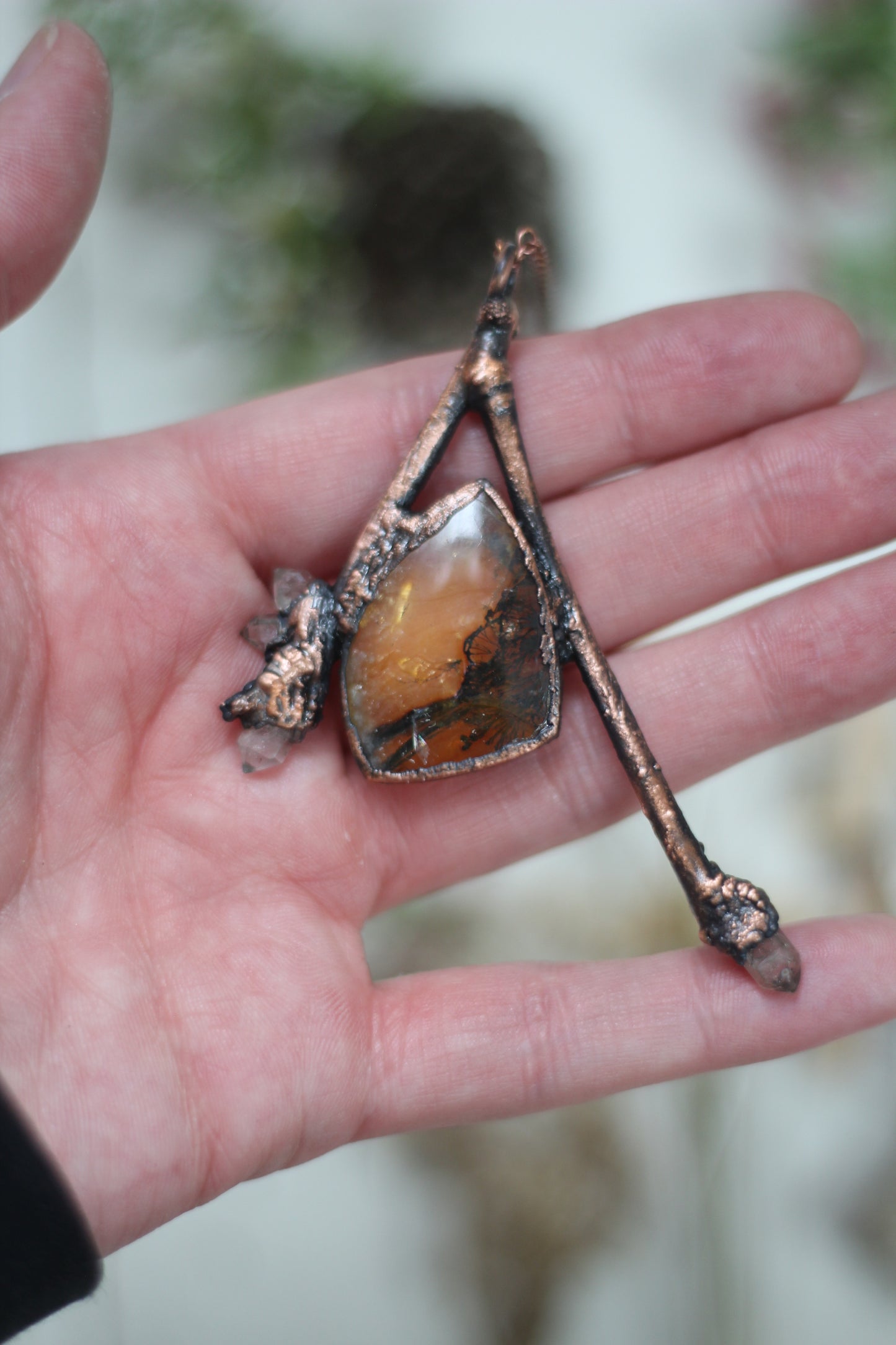 Rooted: Dendritic Golden Healer with Pakimer Copper Necklace