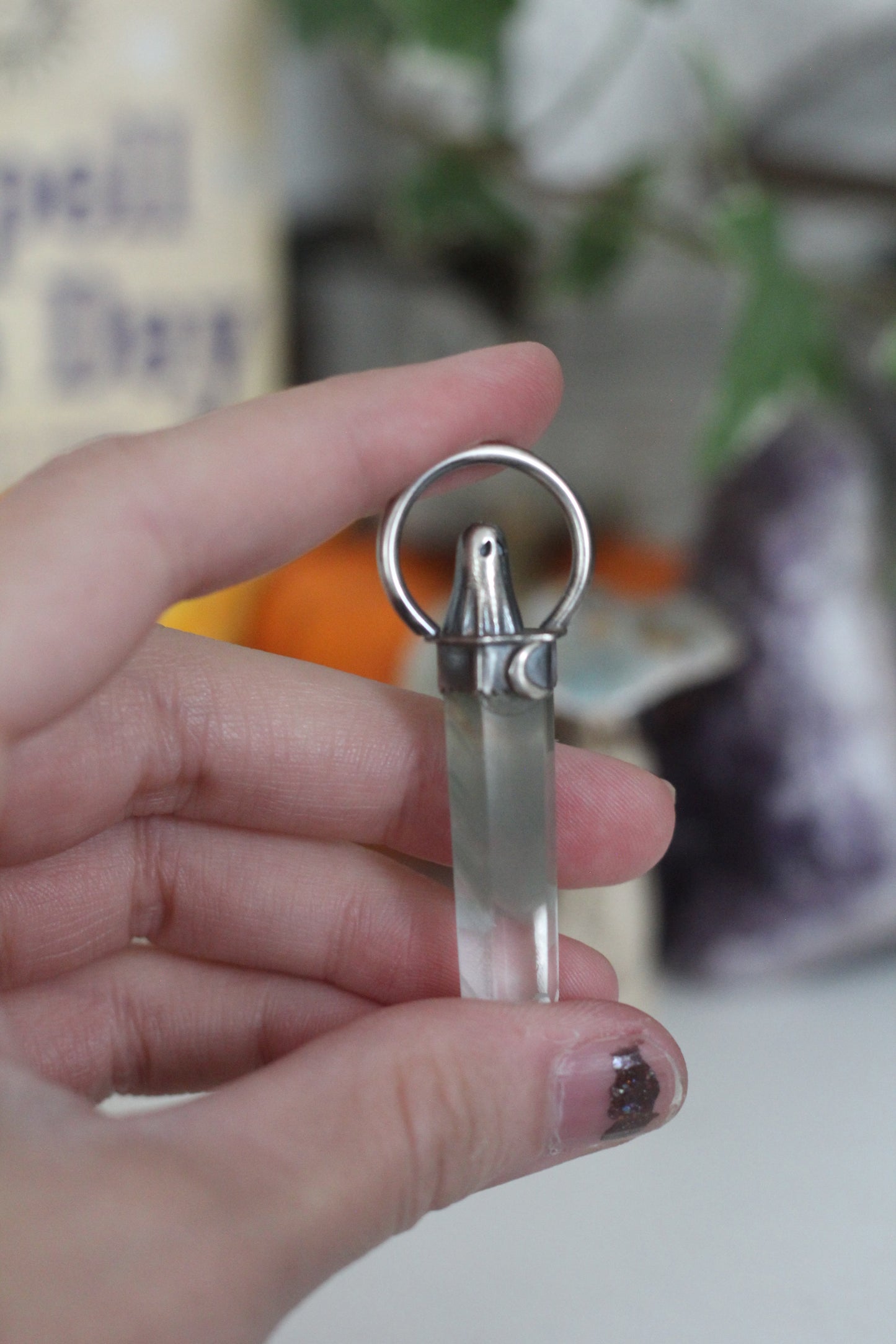 Sterling Silver Sheet Ghost with Chlorite Phantom Necklace