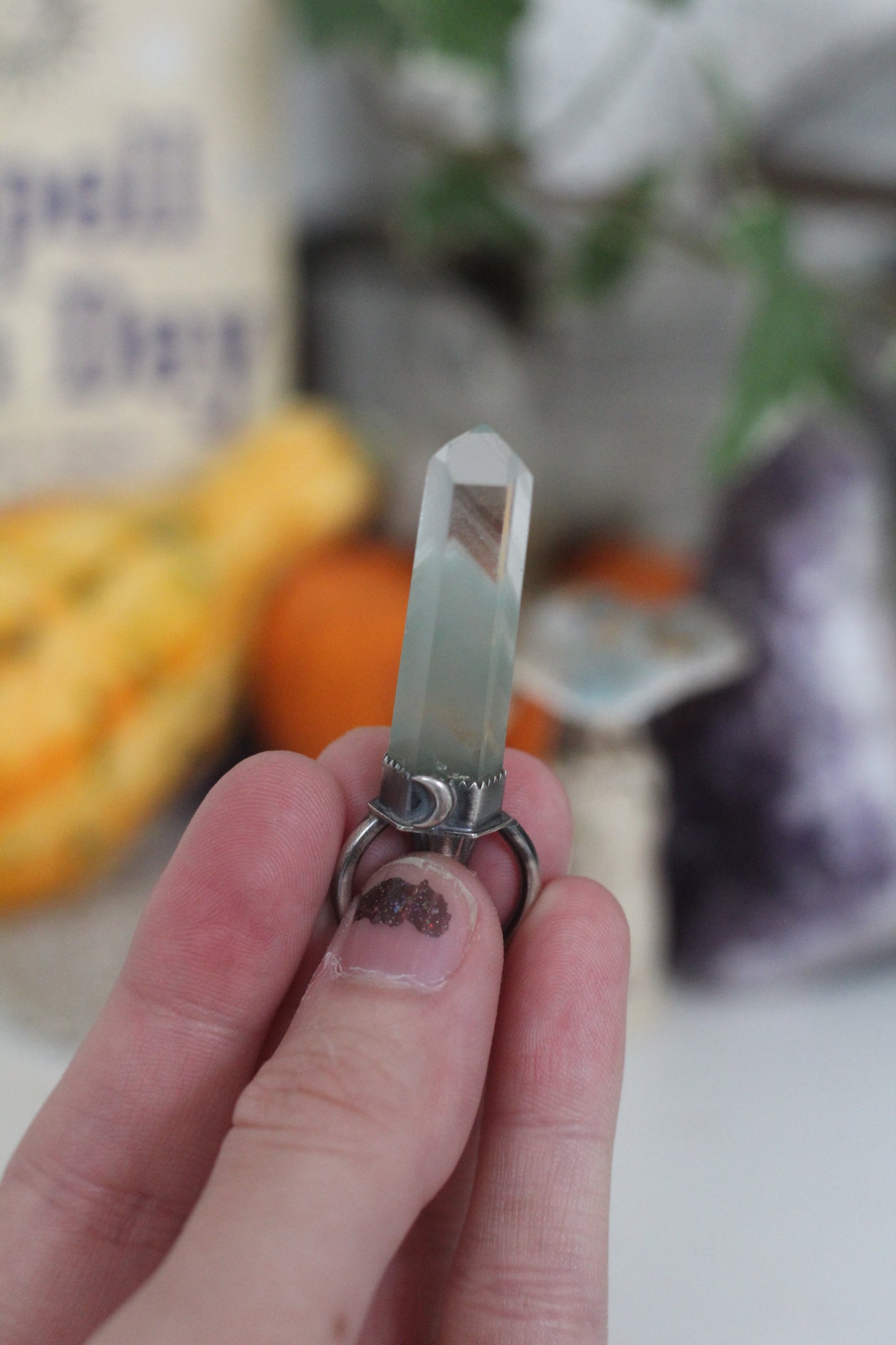 Sterling Silver Sheet Ghost with Chlorite Phantom Necklace