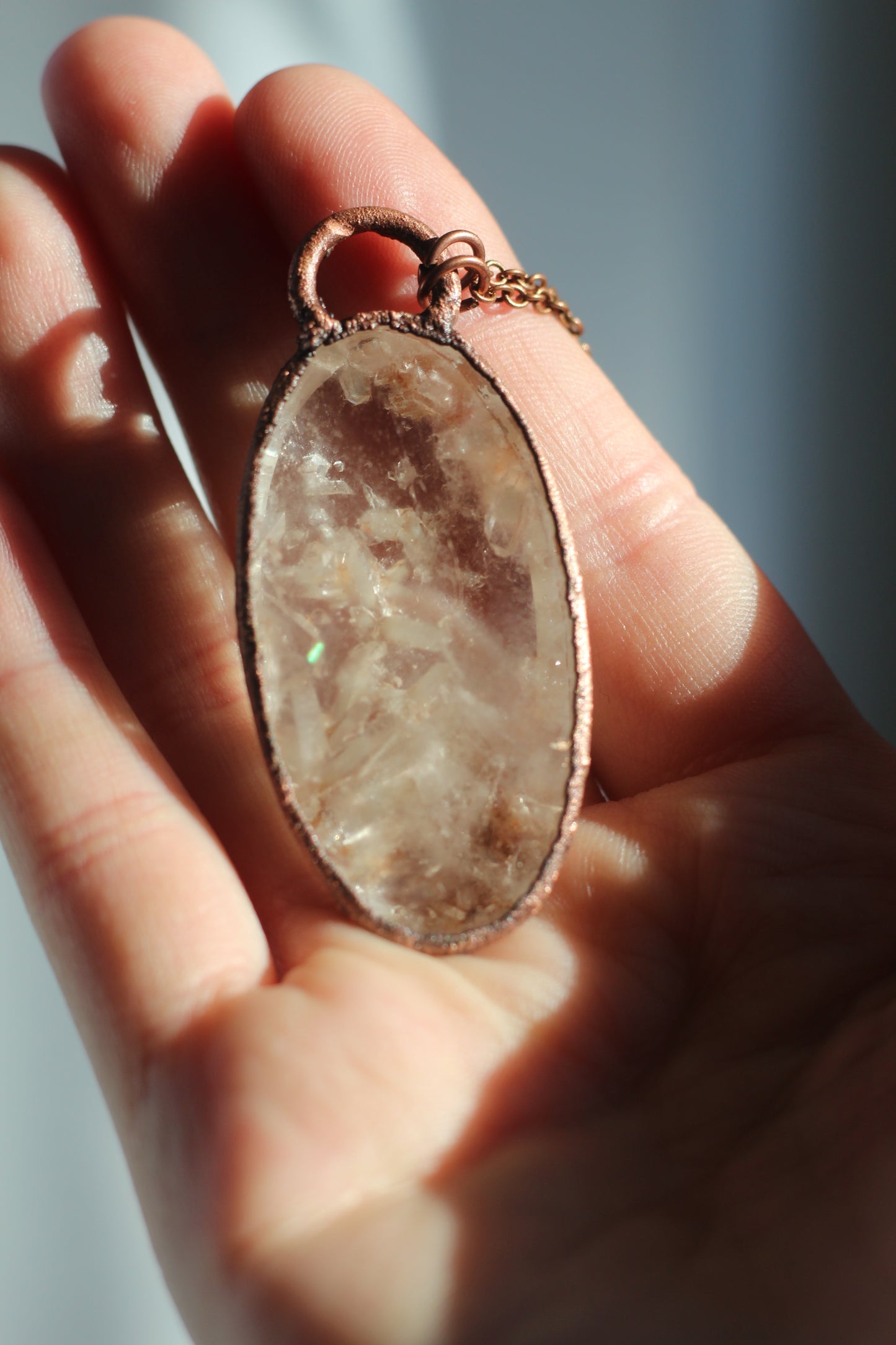 Manifestation Quartz Copper Pendant