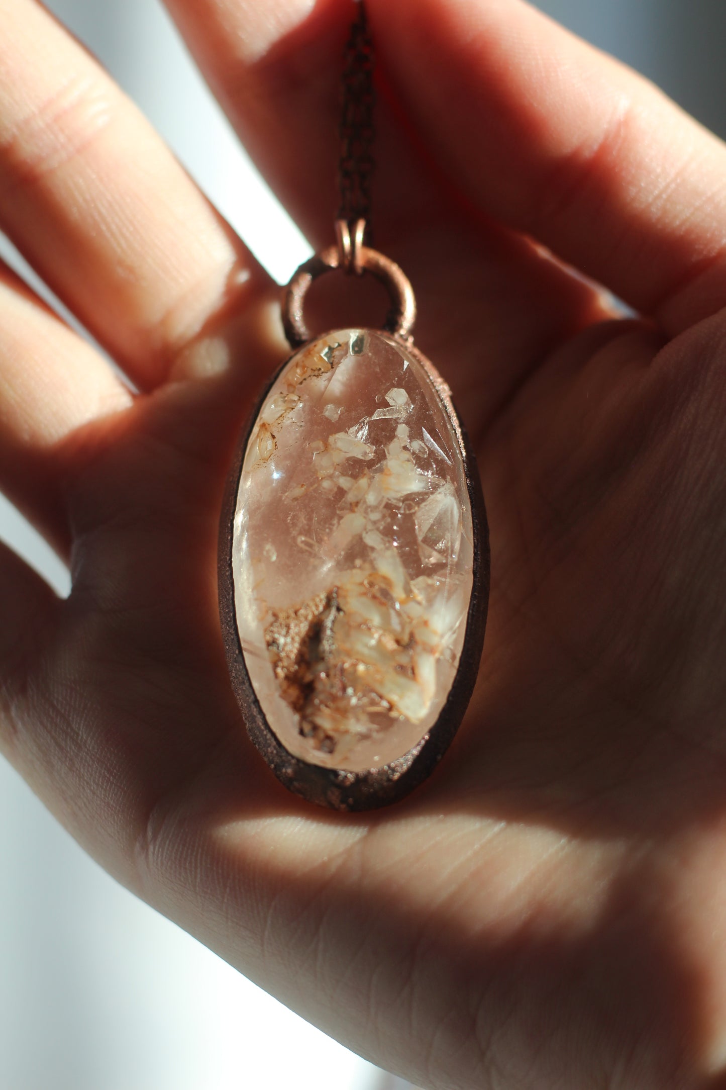Manifestation Quartz Copper Pendant