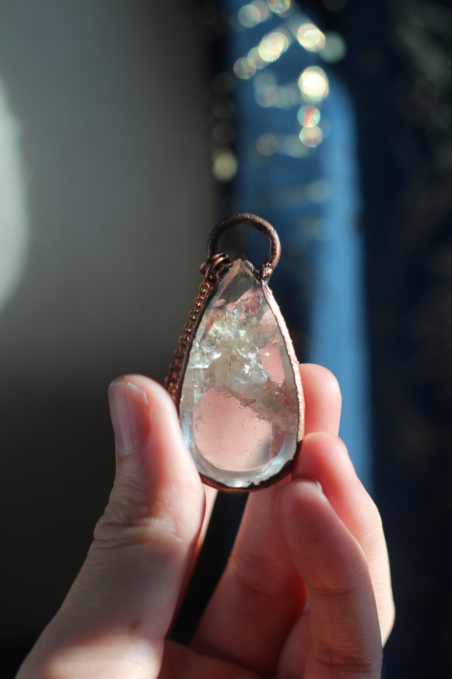Manifestation Quartz Copper Pendant