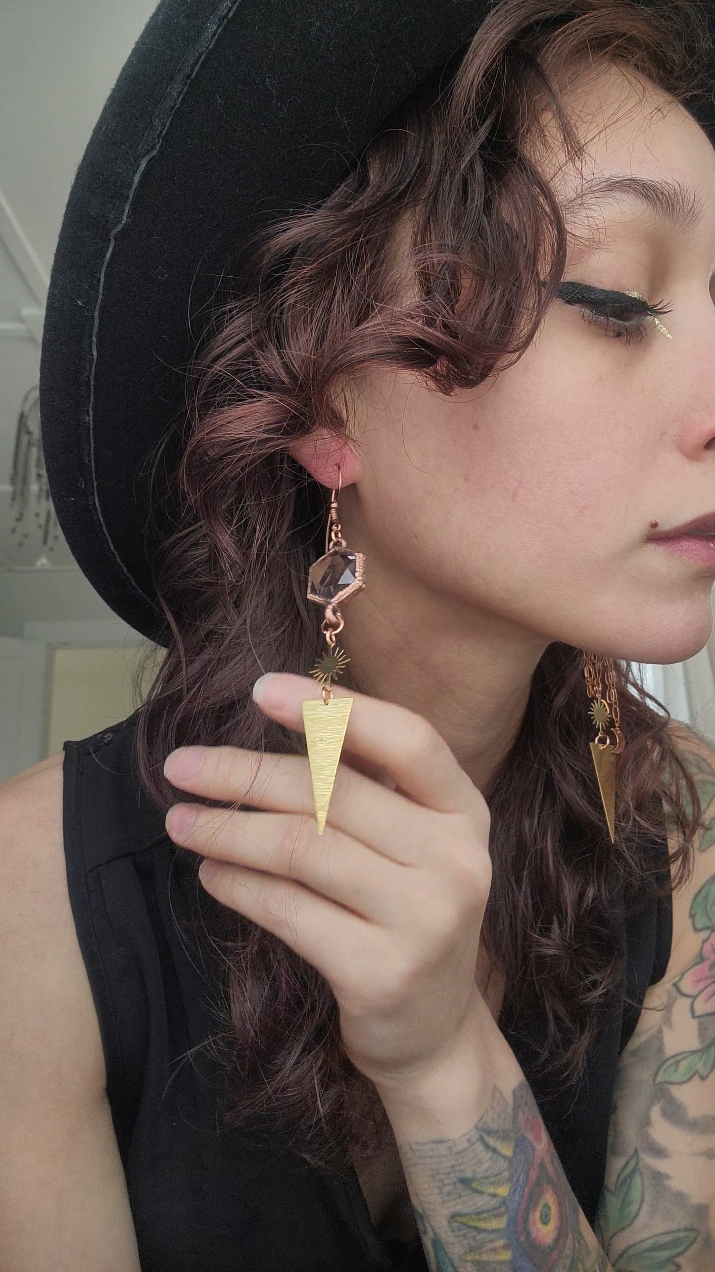 Venus Grunge: Ametrine Copper Statement Earrings 1
