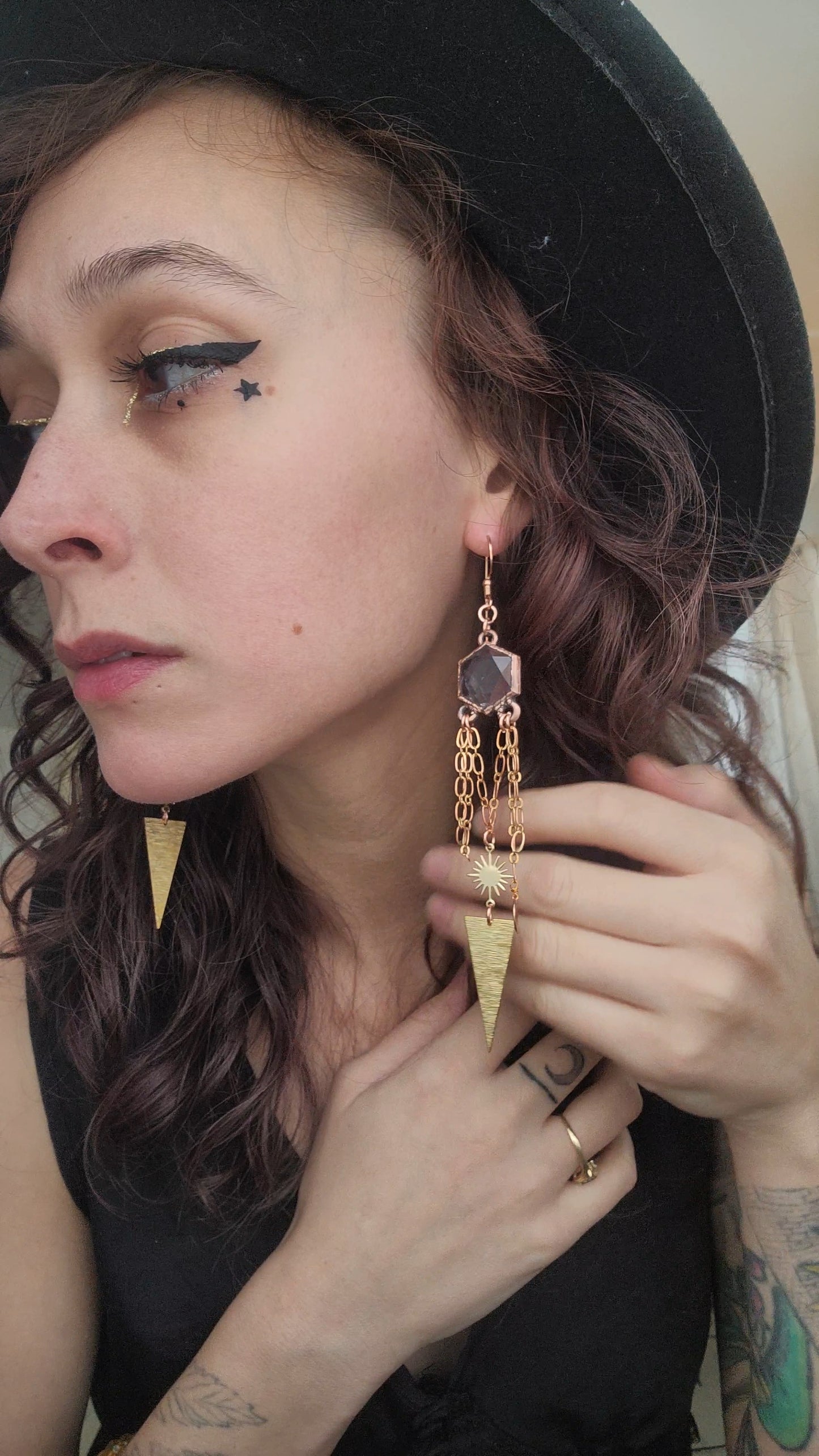 Venus Grunge: Ametrine Copper Statement Earrings 2
