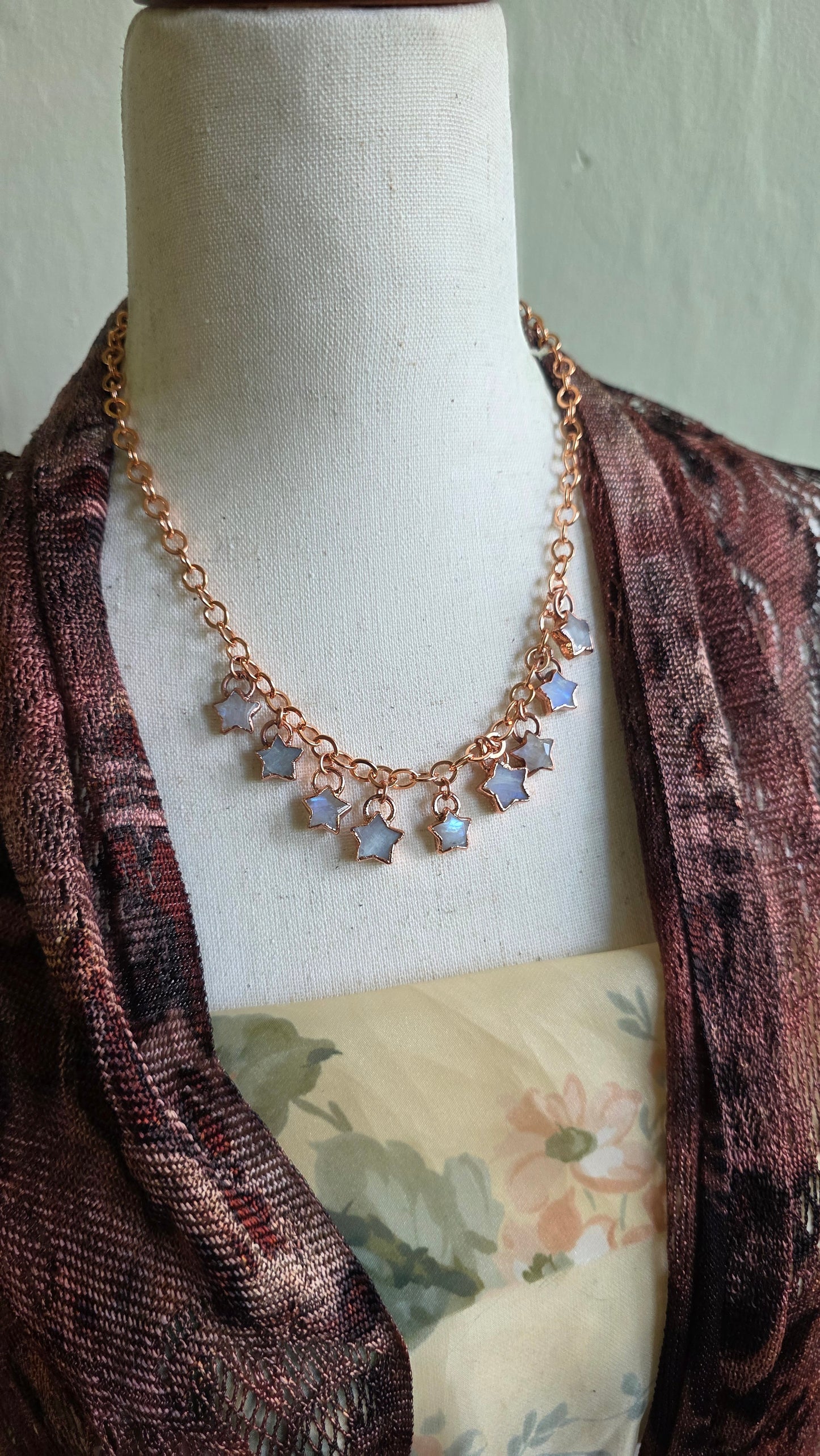 MADE TO ORDER: Gemstone star statement necklace