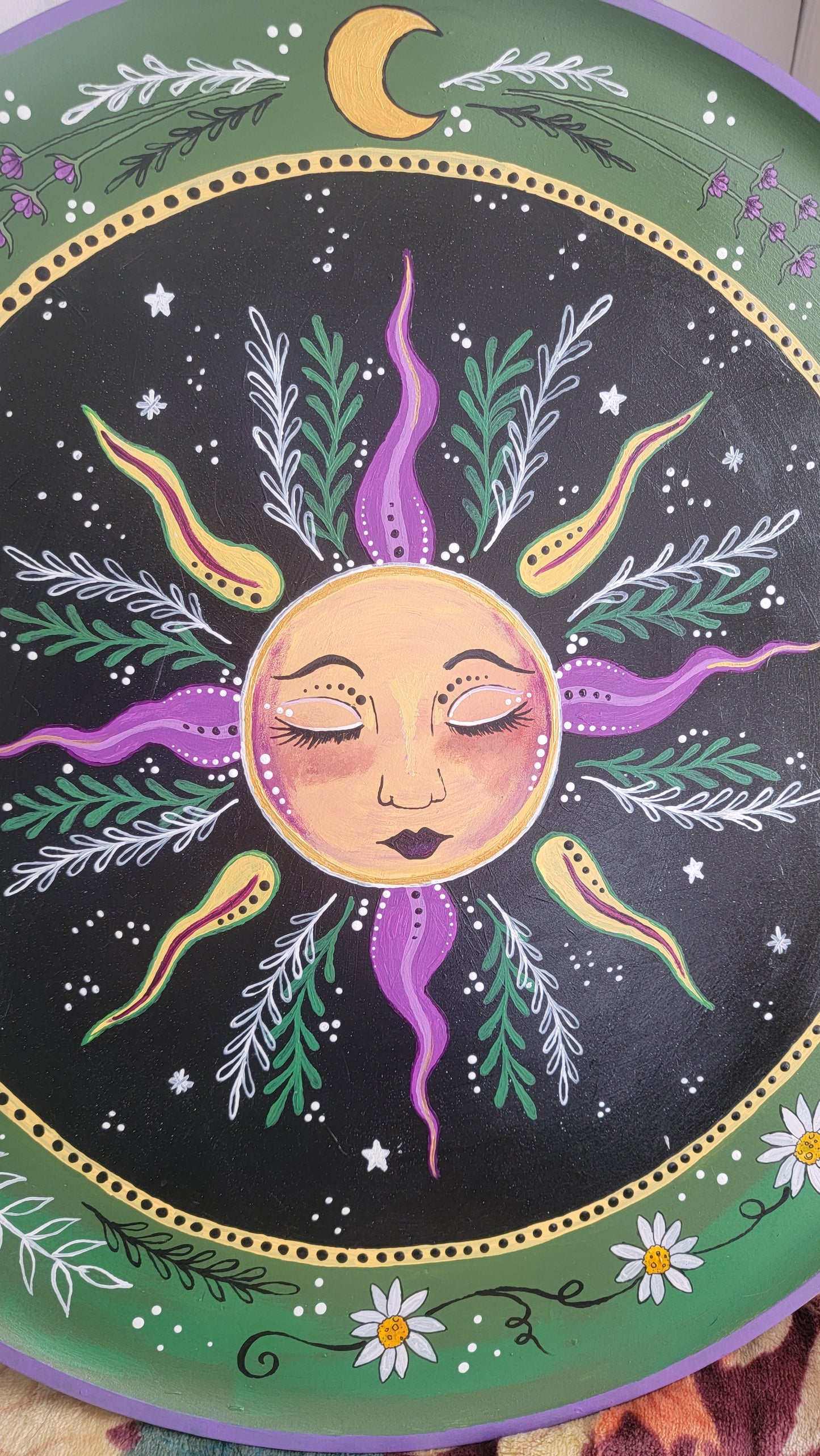 Spring Sun 18" Wooden Platter in Acrylic