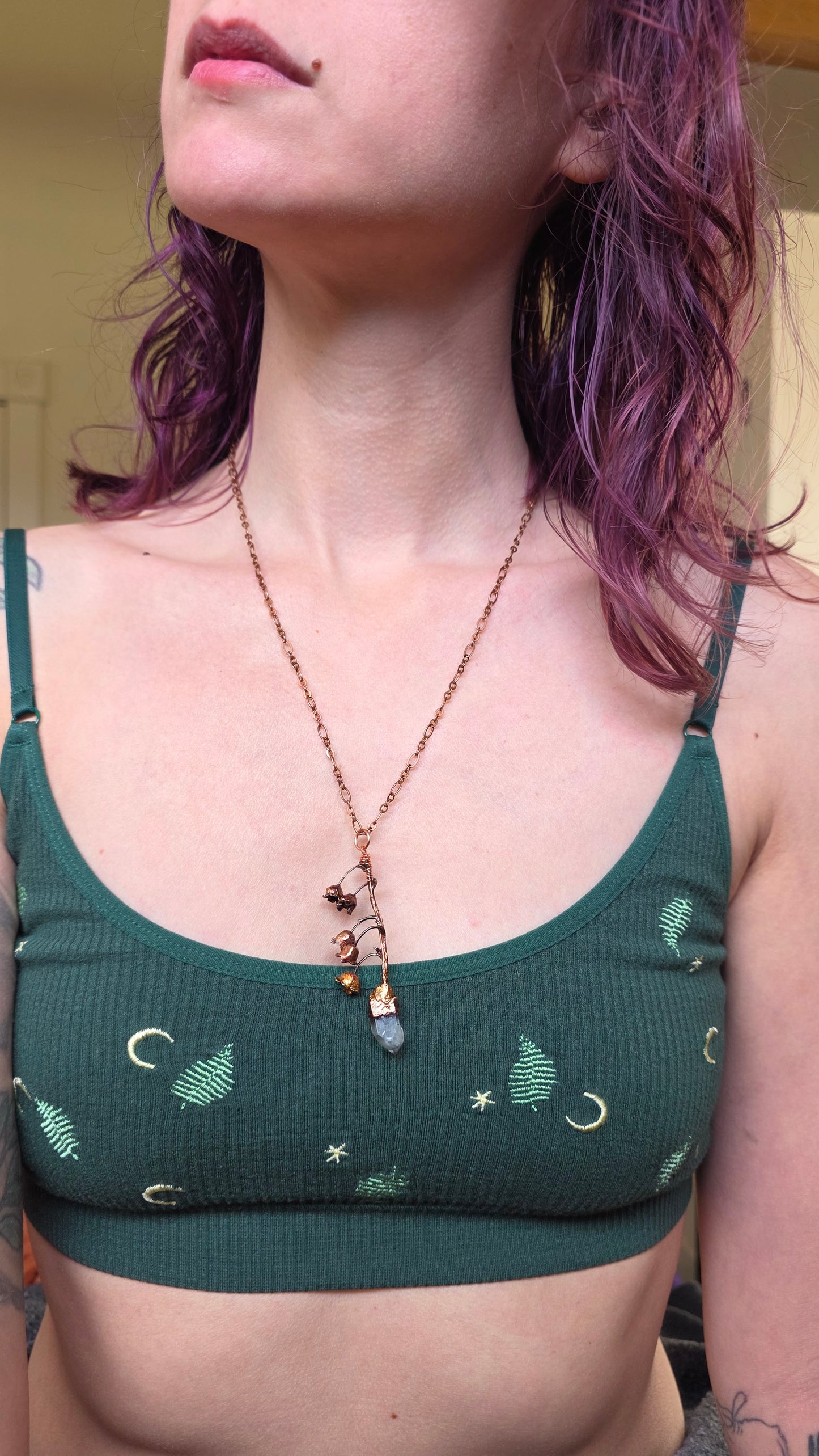 Rooted: Quartz with Real Lily of The Valley