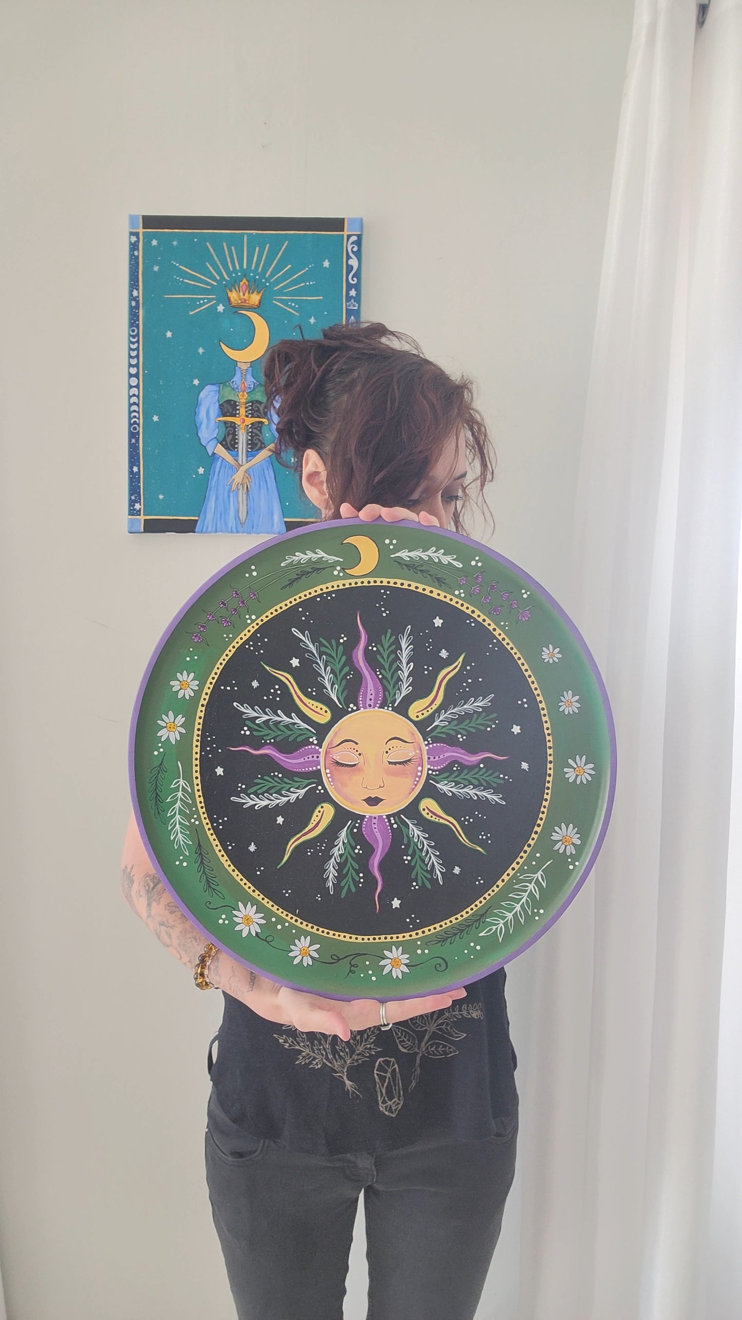 Spring Sun 18" Wooden Platter in Acrylic