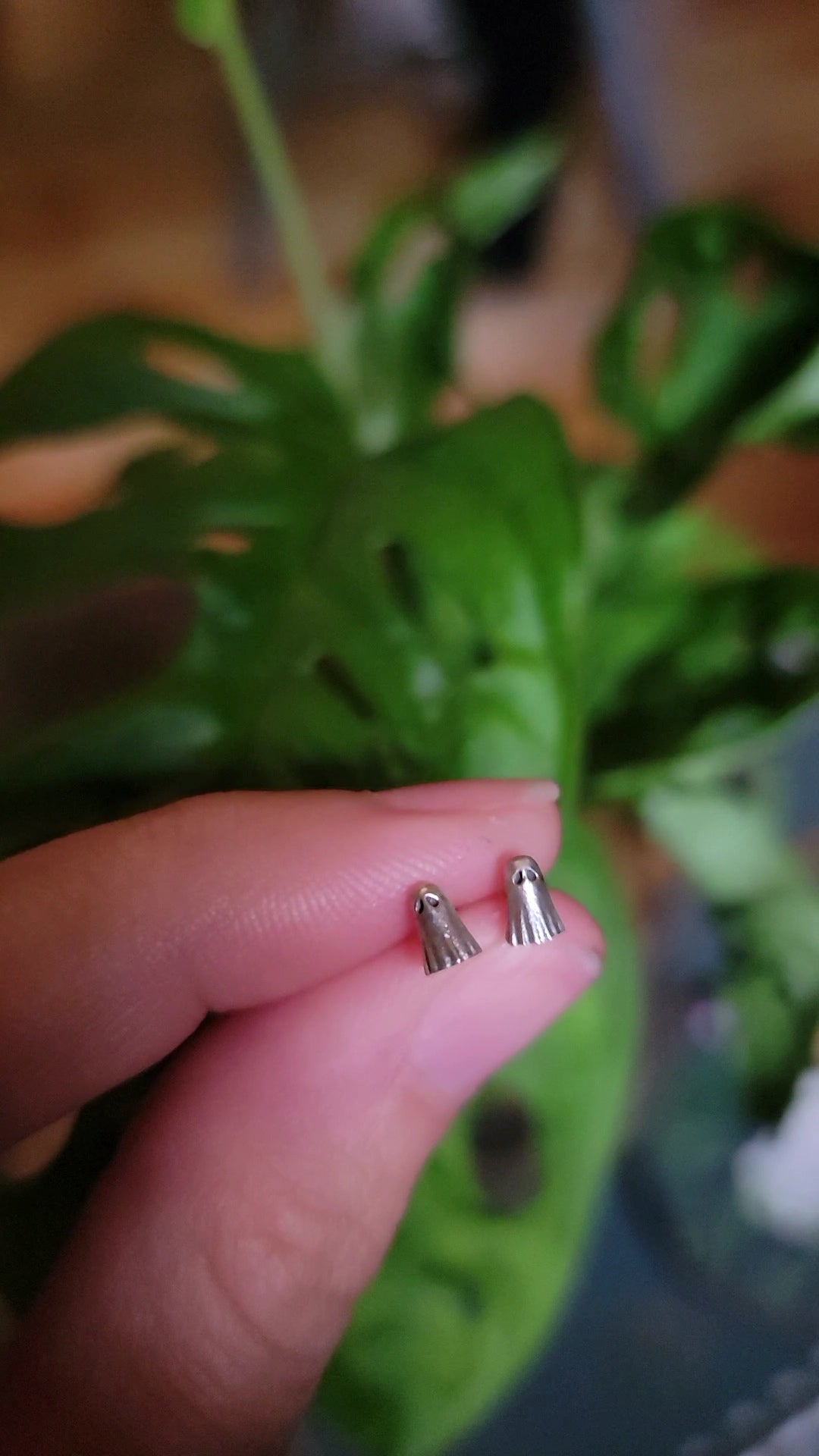 MADE TO ORDER Mini sheet ghost sterling silver stud earrings