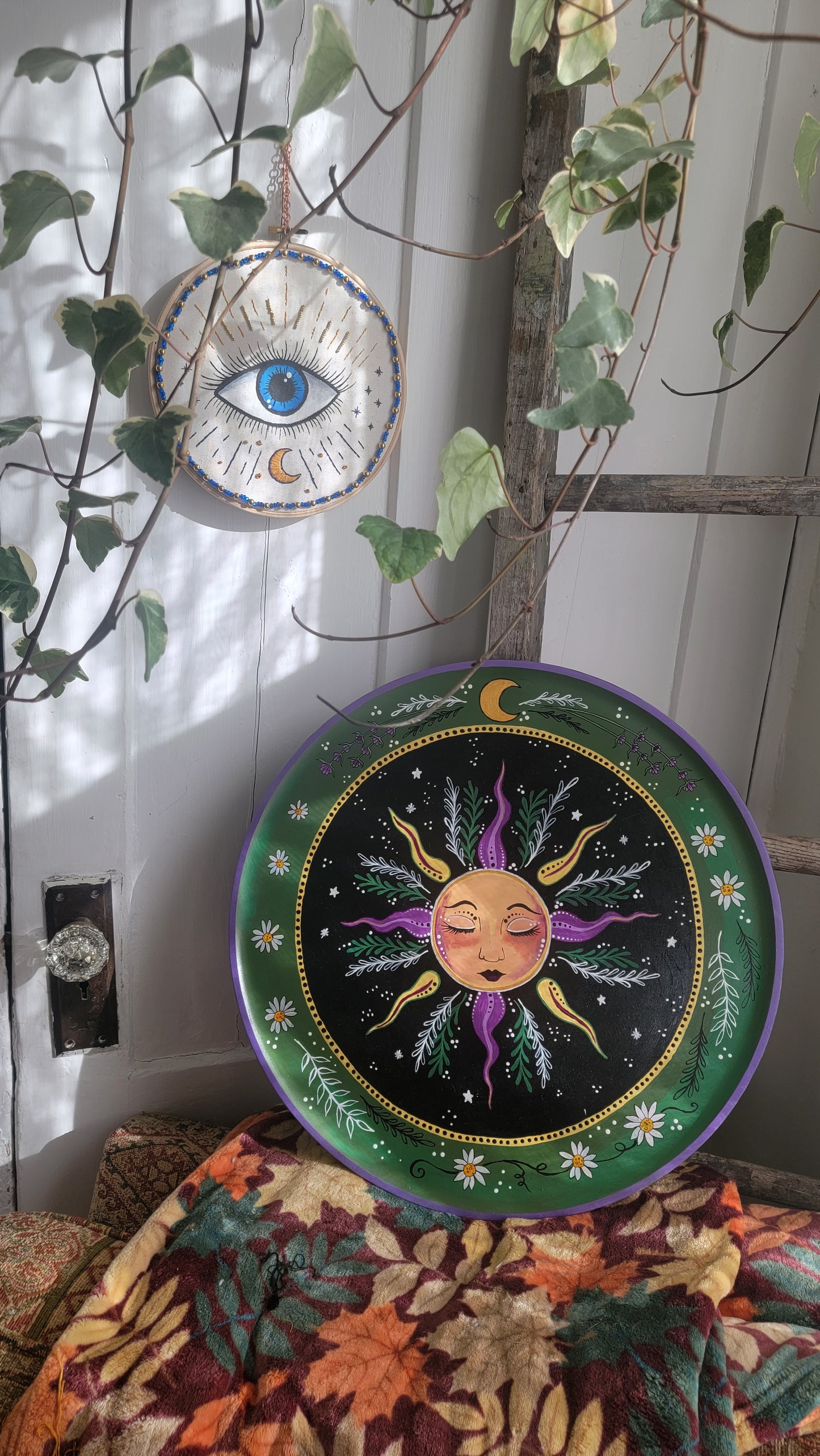 Spring Sun 18" Wooden Platter in Acrylic