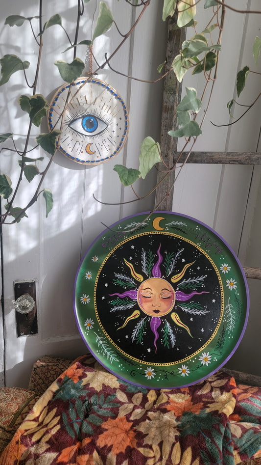 Spring Sun 18" Wooden Platter in Acrylic