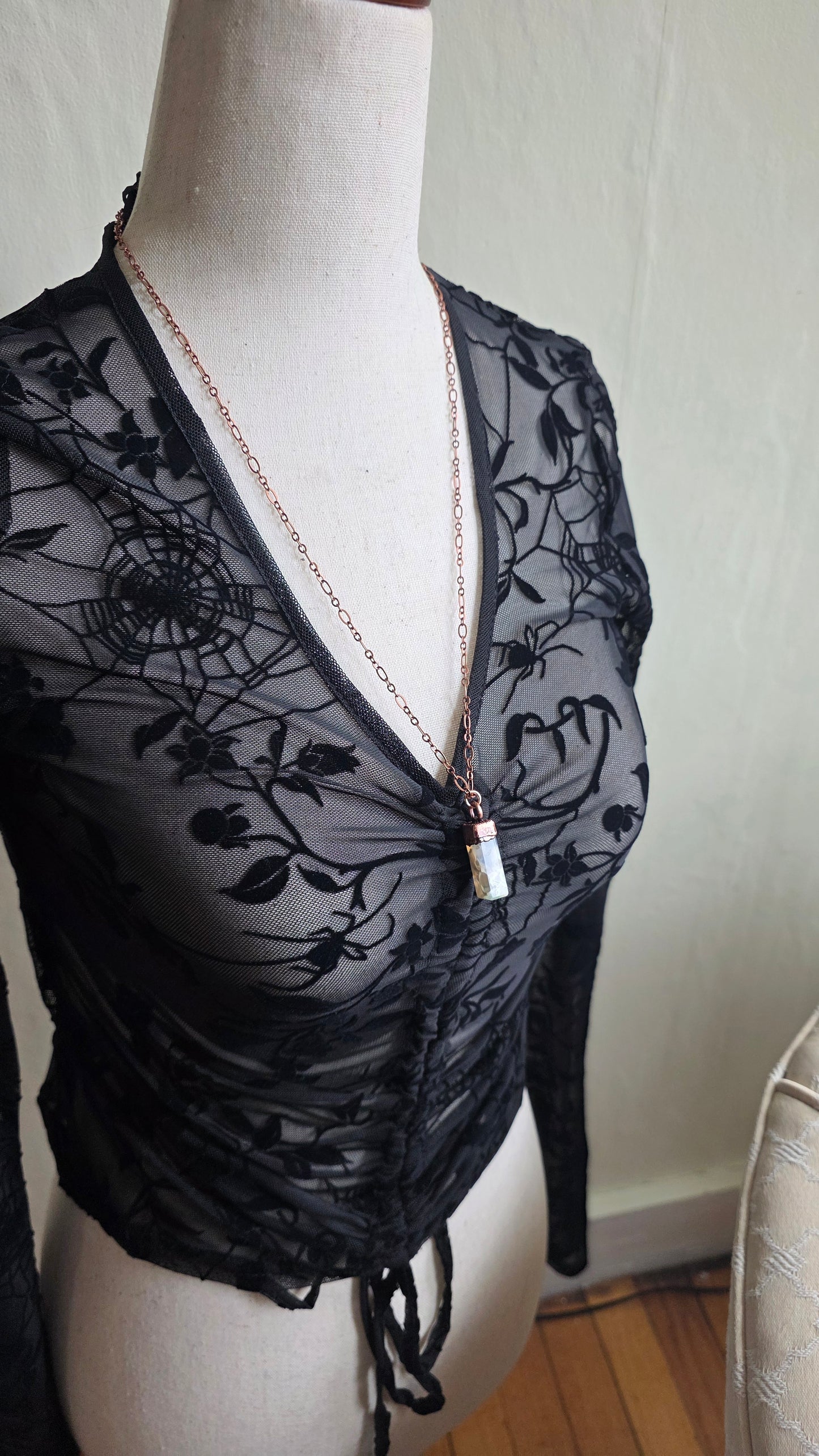 Ocean Jasper rectangle copper necklace