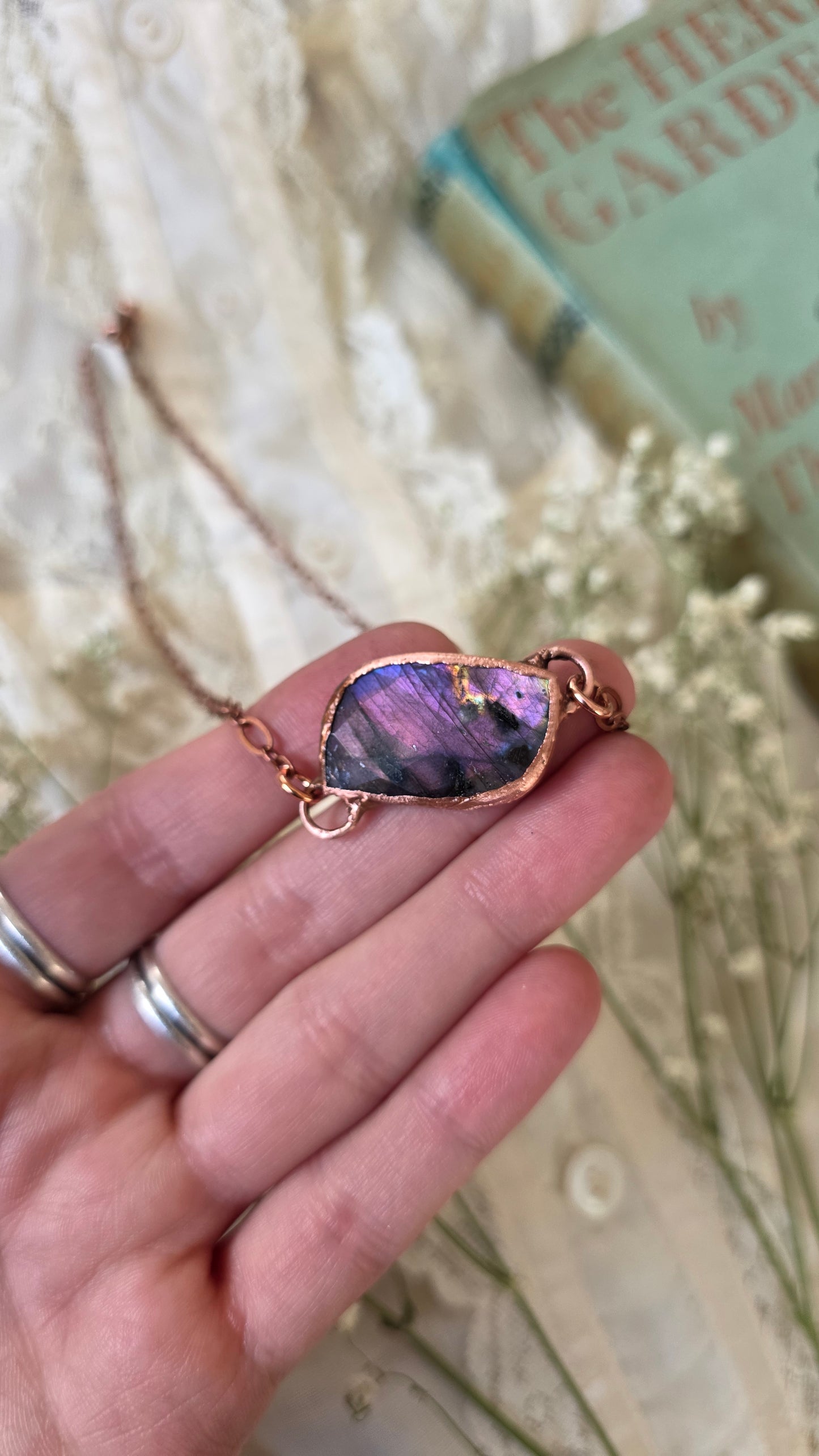 Faceted Purple Labradorite Copper Choker