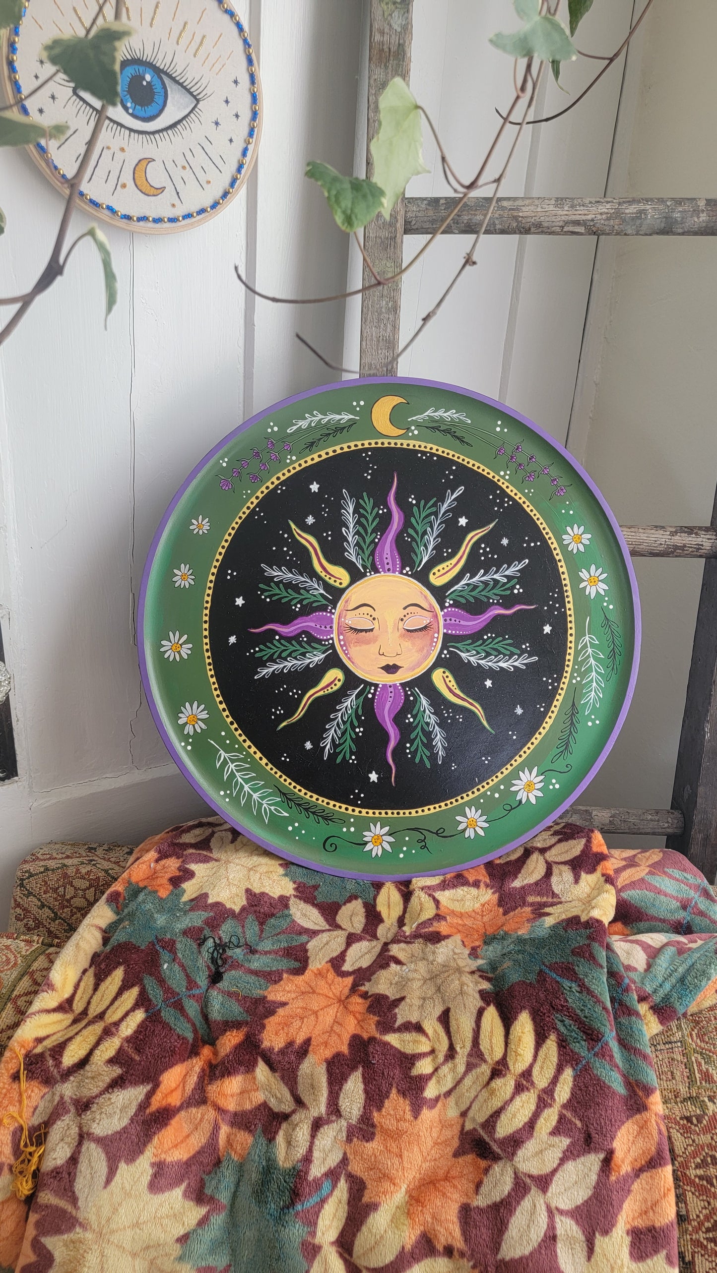 Spring Sun 18" Wooden Platter in Acrylic