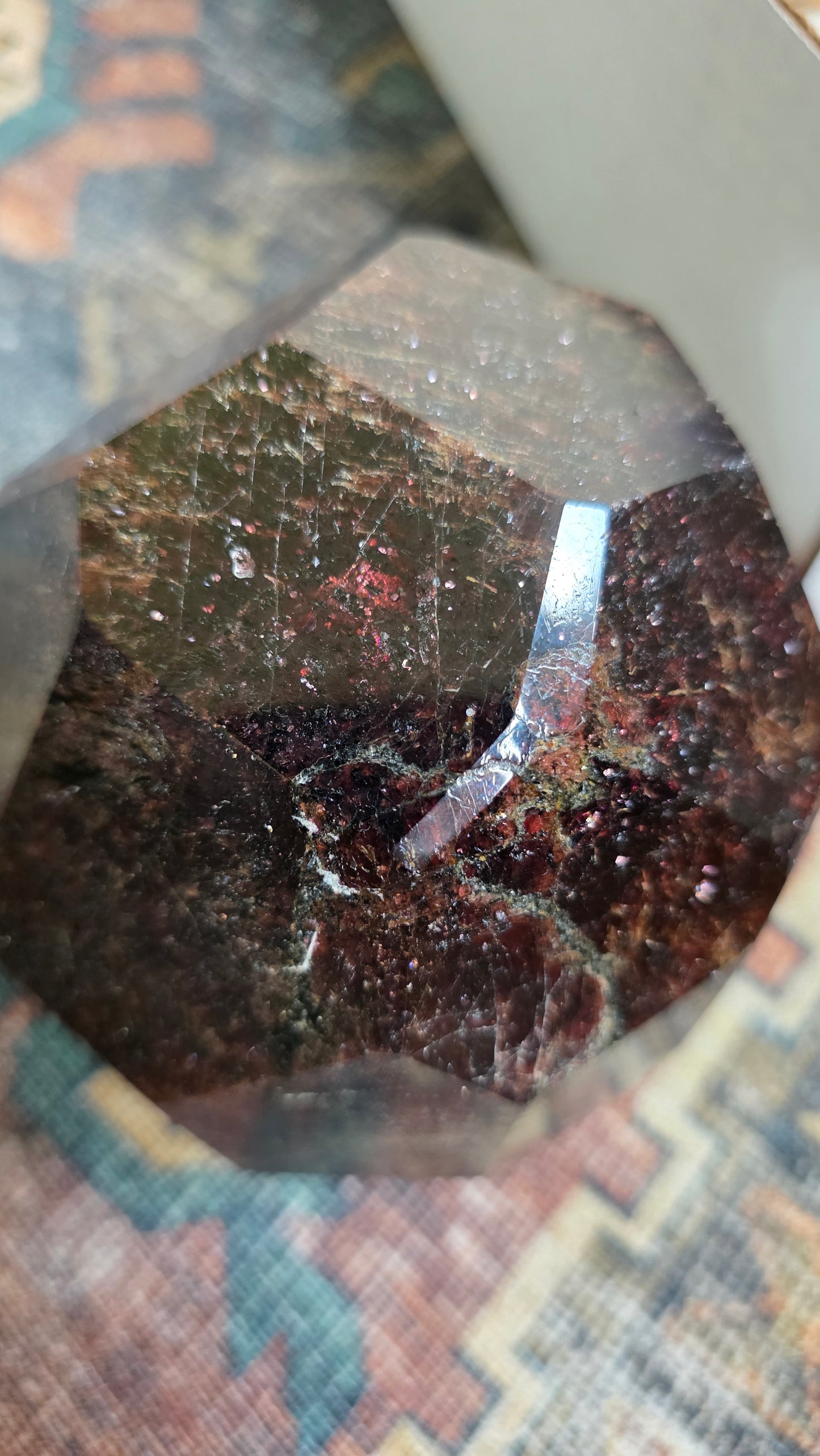 Large polished garnet dodecahedron