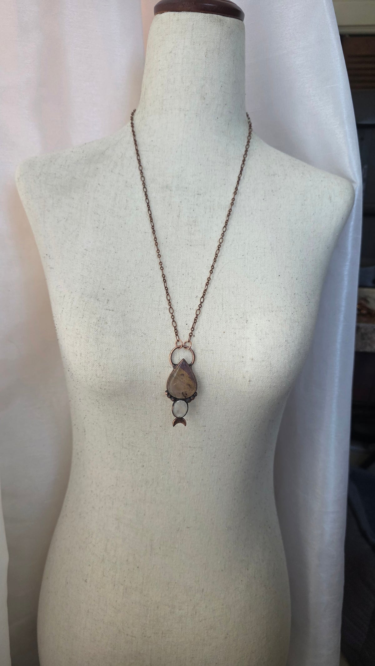 Balancer: Ametrine with Moonstone Copper Pendant