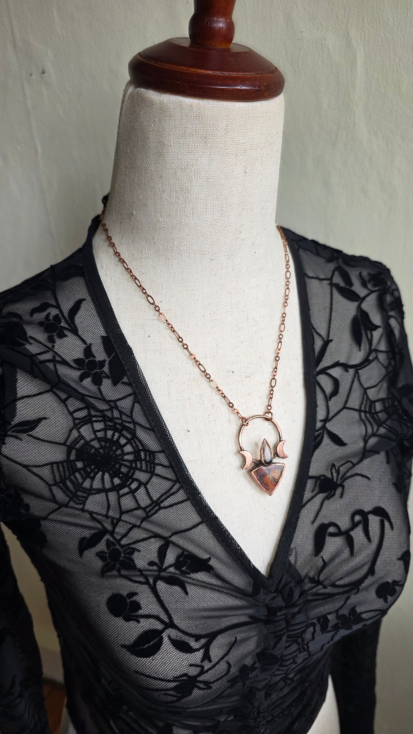 Golden Healer Dendritic Quartz with Colombianite Copper Necklace
