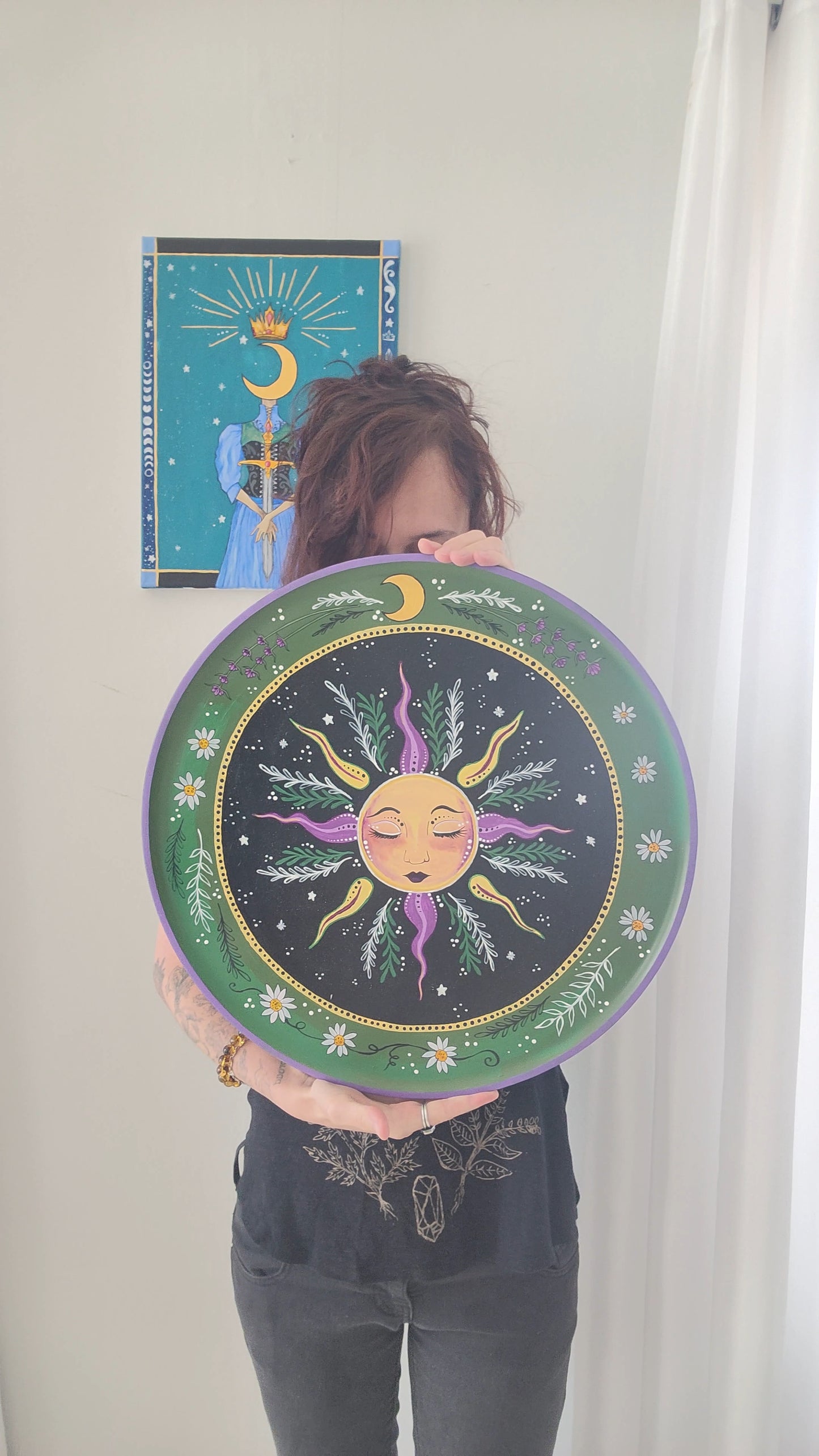 Spring Sun 18" Wooden Platter in Acrylic